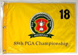 2006 Pga Championship Flag Medinah golf Tiger Woods yellow silkscreen pin flag