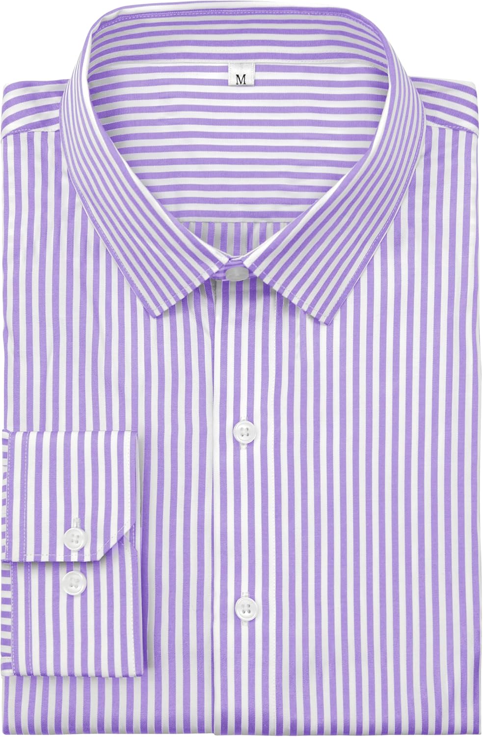 Grade 4 Wrinkle-Resistant Long Sleeve Striped Button-Down Shirt for Men Mens Dress Shirts