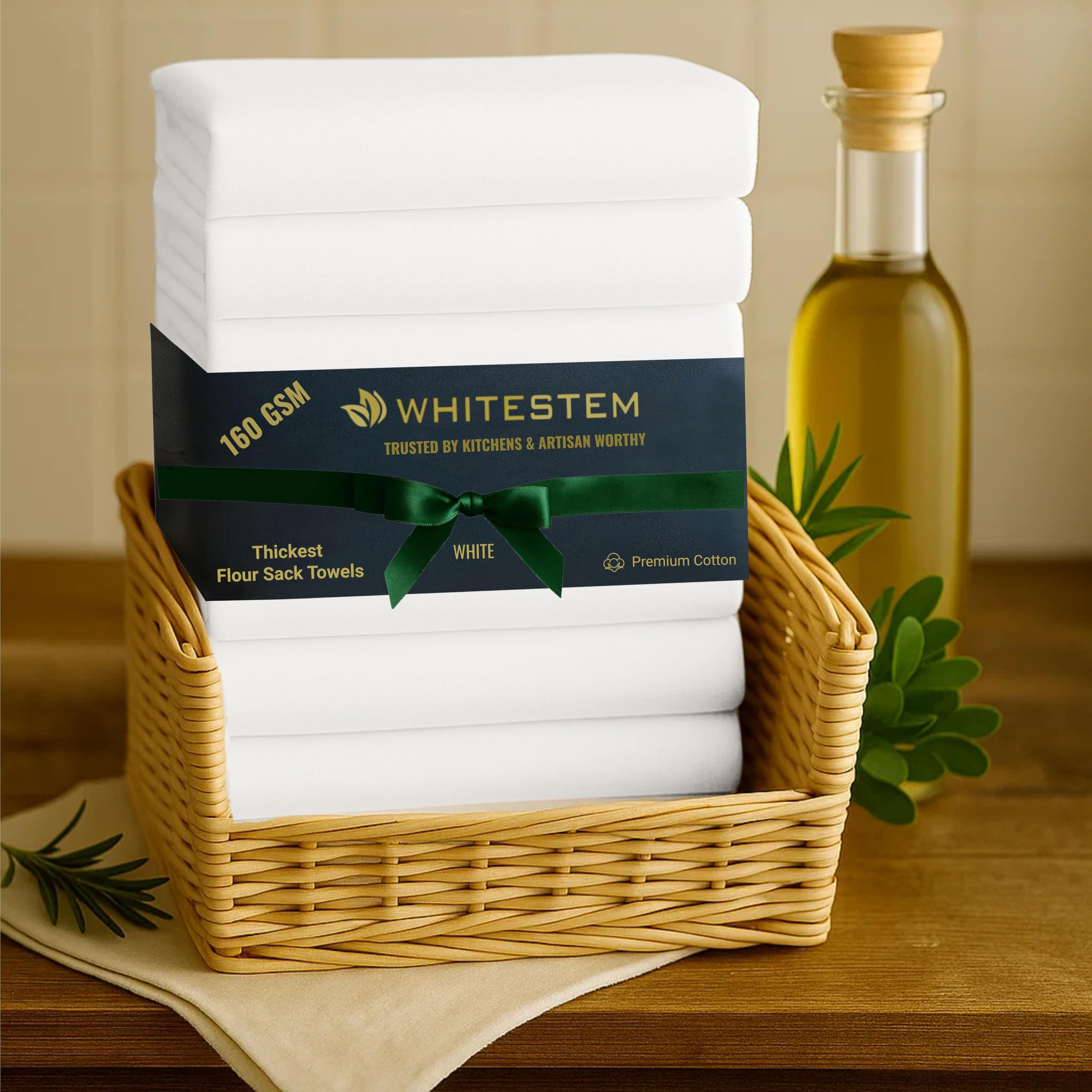 Toallas de Saco de harina, paño de Cocina para Manualidades, Toalla de algodón en Blanco para Bordar, Funda de Lino a Prueba de Pan para Hornear, Grueso, Absorbente, de Secado rápido, Paquete de 2