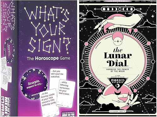 Paquete Morbid The Lunar Dial Game y What Do You Meme Cuál es tu signo El juego del horóscopo para los amantes de la astrología para aquellos que