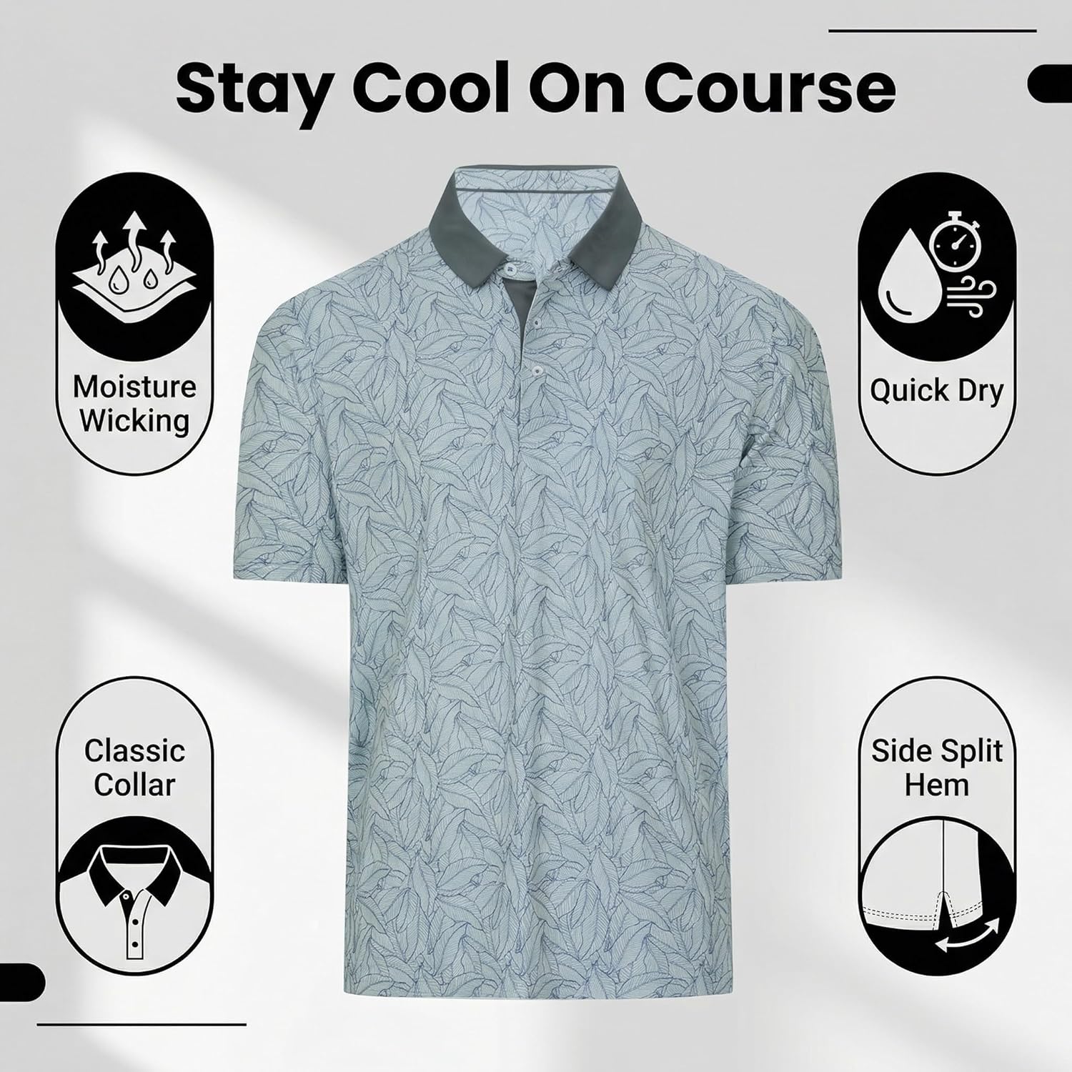Men’s Moisture-Wicking Golf Polo Shirt