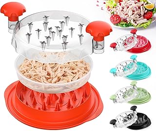 3rd Gen Chicken Shredder Tool Twist Large with Detachable Plate for Easy Transfer, Chicken Breast Shredder, Meat Shredder, Strong Anti-Slip Strip Base, Visible Lid, Ergonomic Handle, Dishwasher Safe