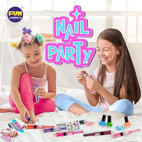 Miniatura 6 de FunKidz - Kit de esmalte de uñas para niños de 7 a 12 años, kit combinado de bolígrafos de uñas para niñas, juego de estudio de arte de uñas pelable
