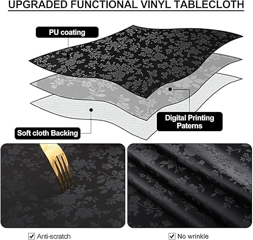 Miniatura 3 de Smiry - Mantel de vinilo resistente al agua, a prueba de manchas, resistente al aceite, mantel para cocina y comedor