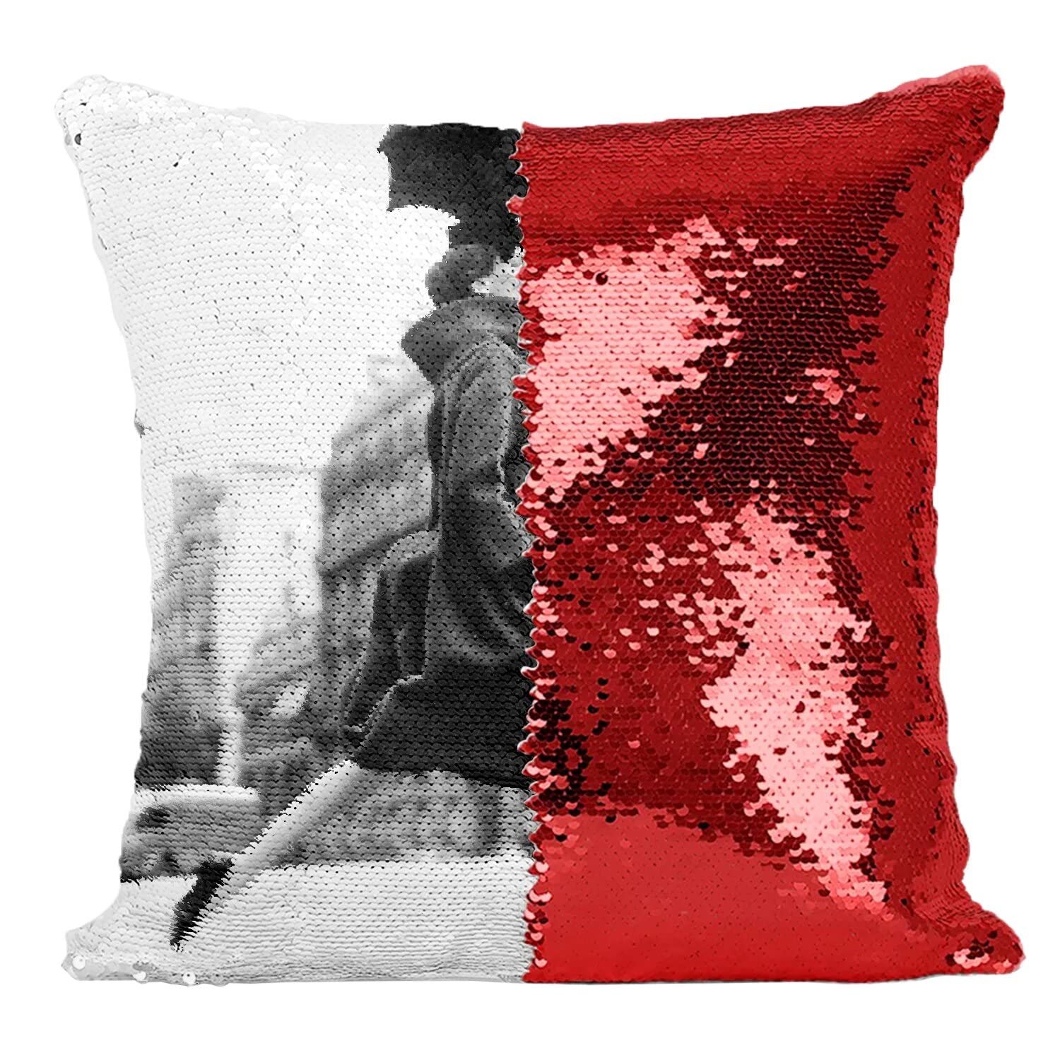 Housse sequin paillettes rouge Carmen photo mode vintage, finitions haut de gamme pour canapé