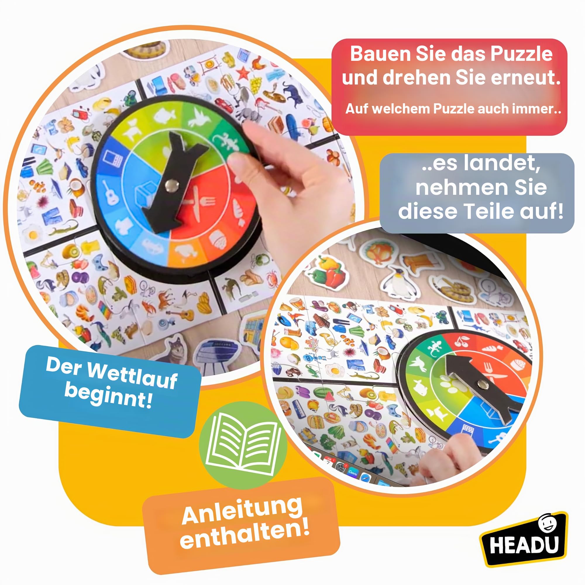 Headu Beobachtungsspiel – Trainieren Sie Ihre Reflexe, Konzentration und logisches Denken, indem Sie so schnell wie möglich die richtigen Objekte Finden | Lernspiele & Puzzles | Alter 5-12 Jahre