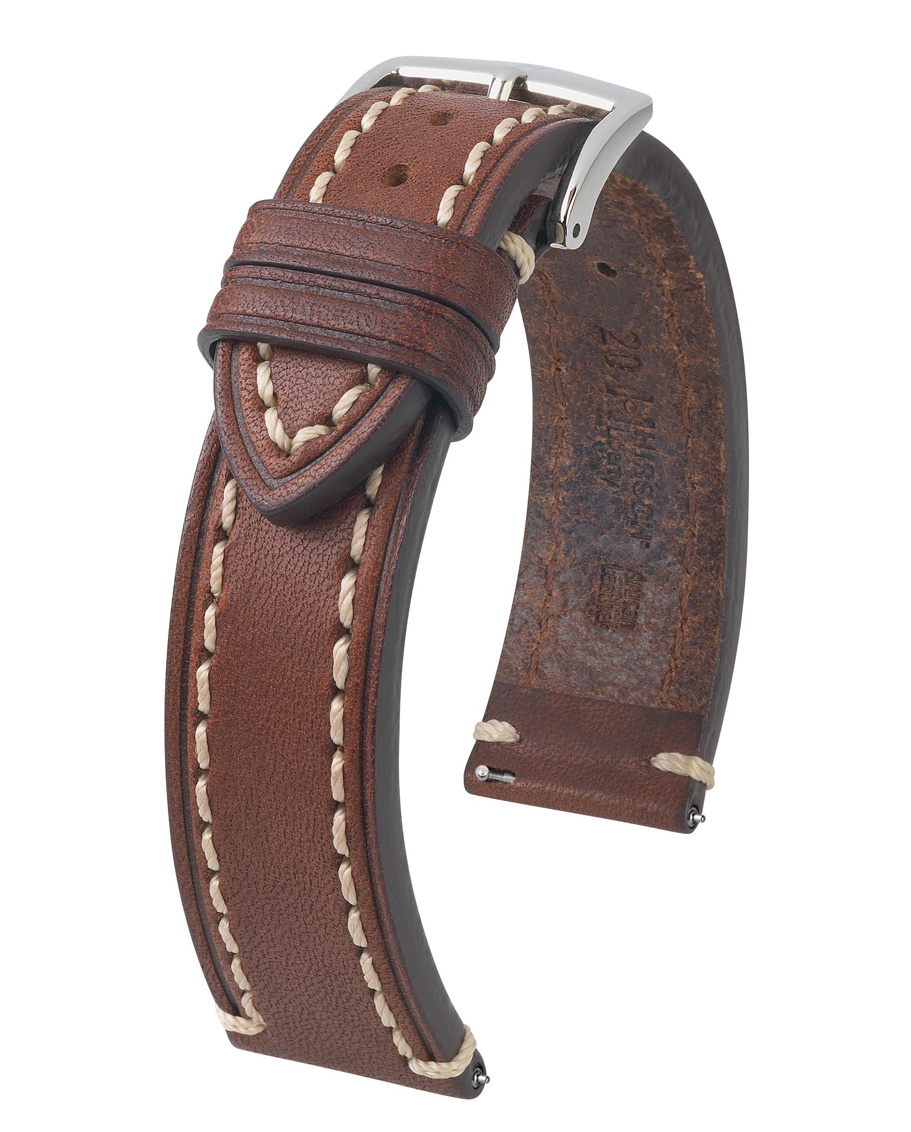XL Men's Watch Strap Saddle Leather Model Liberty 22 mm, brown, XL, Vintage