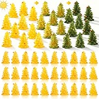 Vista 7 de Libima 96 piezas de árboles de Navidad en miniatura de resina luminosa, miniatura de árbol de resina, decoración de micro paisaje, decoración