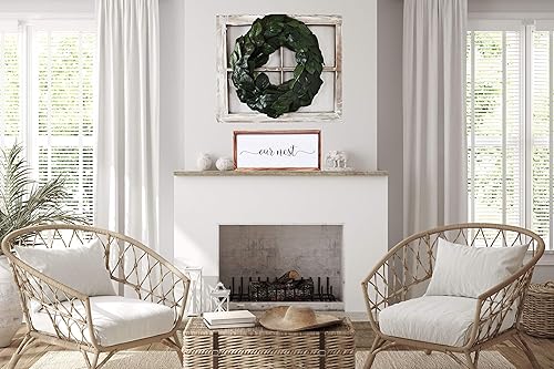 Miniatura 3 de Athena's Elements Decoración de granja, arte de pared rústico moderno para decoración del hogar, letrero de Our Nid, bonito letrero impreso de