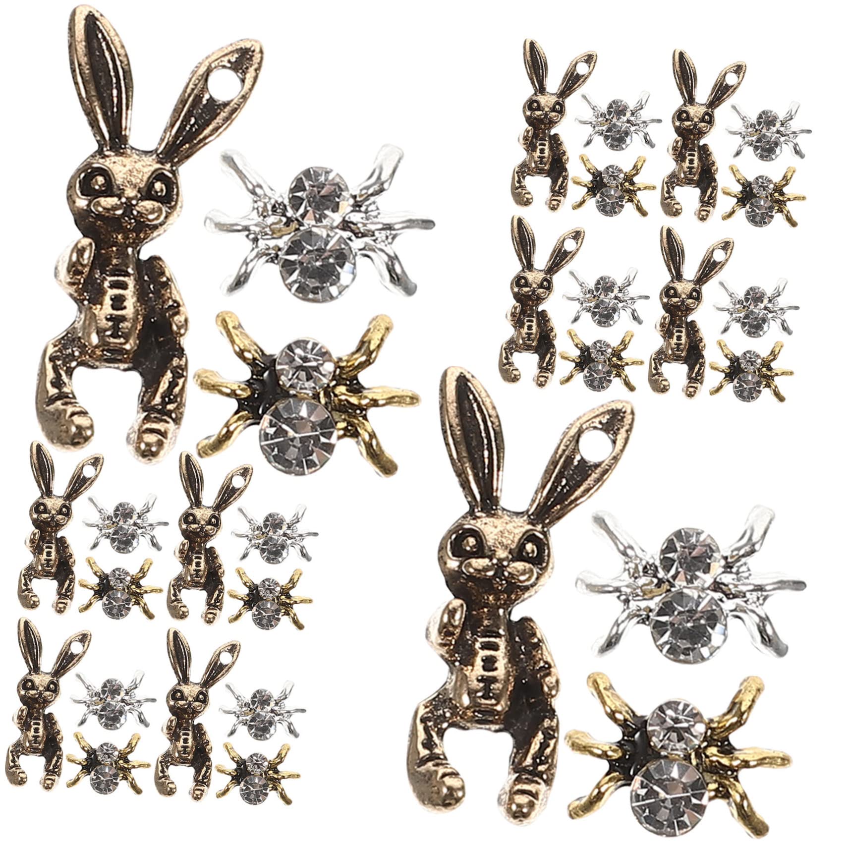 SHERCHPRY 5 set Gioielli Con Diamanti Per Unghie Ciondoli Metallici Per Unghie Accessori Per Unghie Ciondoli In Lega Scura Per Unghie Decorazioni Per Unghie Gioielli Per 30 pezzi*5