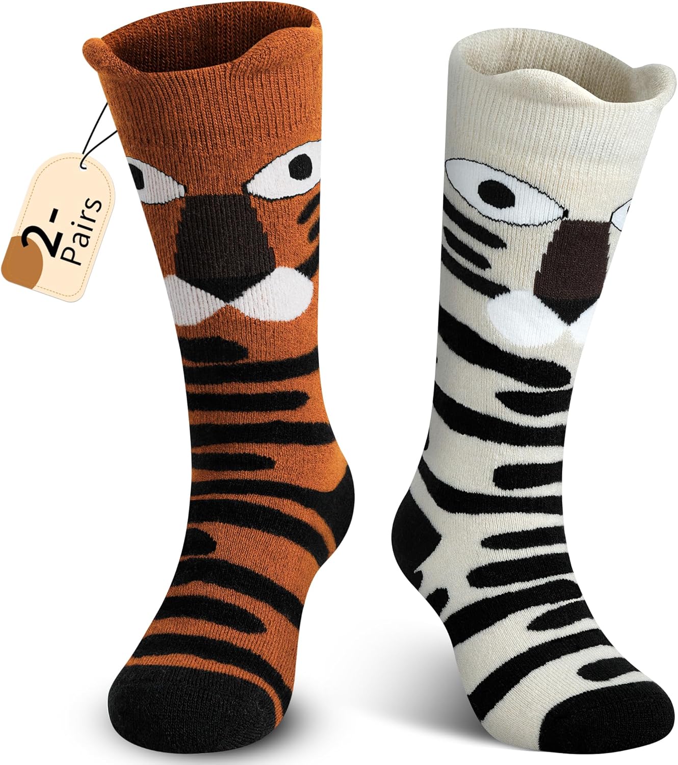 Muezna Kids Wool Ski Socks 2 Pairs Toddler Winter Warm Thermal Snow Socks Boys Girls for Snowboard Skating OTC