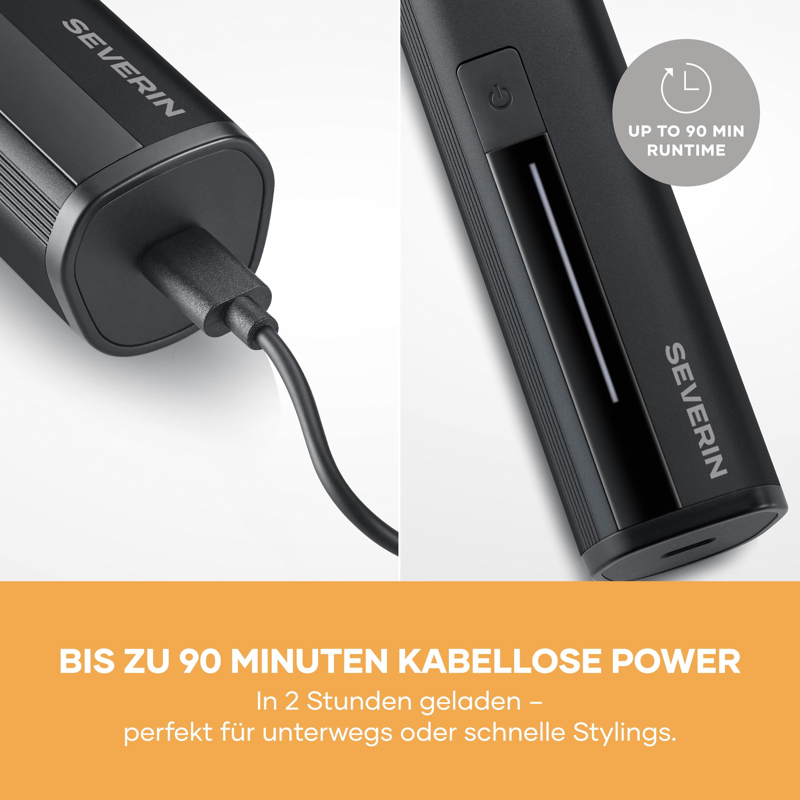 Severin Multi Grooming Set, Haarschneidemaschine, Barttrimmer, Körpertrimmer, Nasenhaartrimmer, Herren, wasserdicht, kabellos, 90 Min. Akku, 6 in 1, 3/6/9/12 Schnittlängen, schwarz, HS 0710