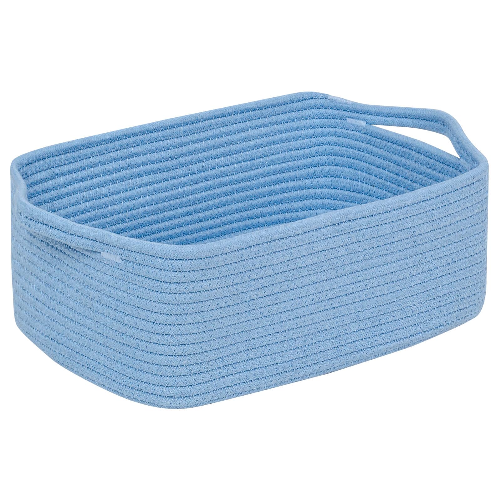 CubesLand Cute and Durable Small Cotton Rope Basket for Organizing, Woven Closet Storage Bin,Shelves Closet Storage Basket, Bathroom Storage Organizer
