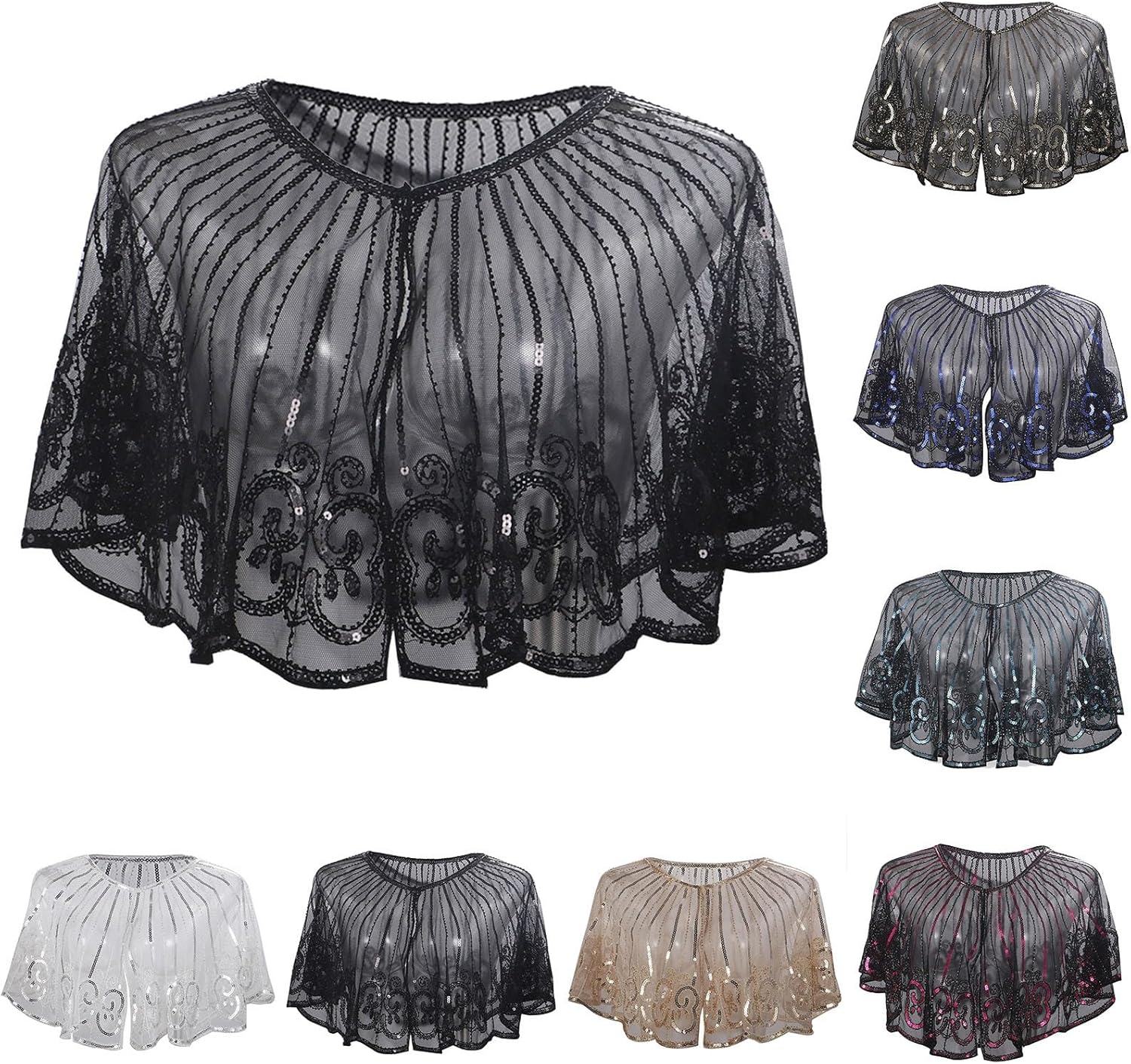 Bauzuoyo Écharpe Rétro Années 20 à Paillettes Pour Femme - Costume