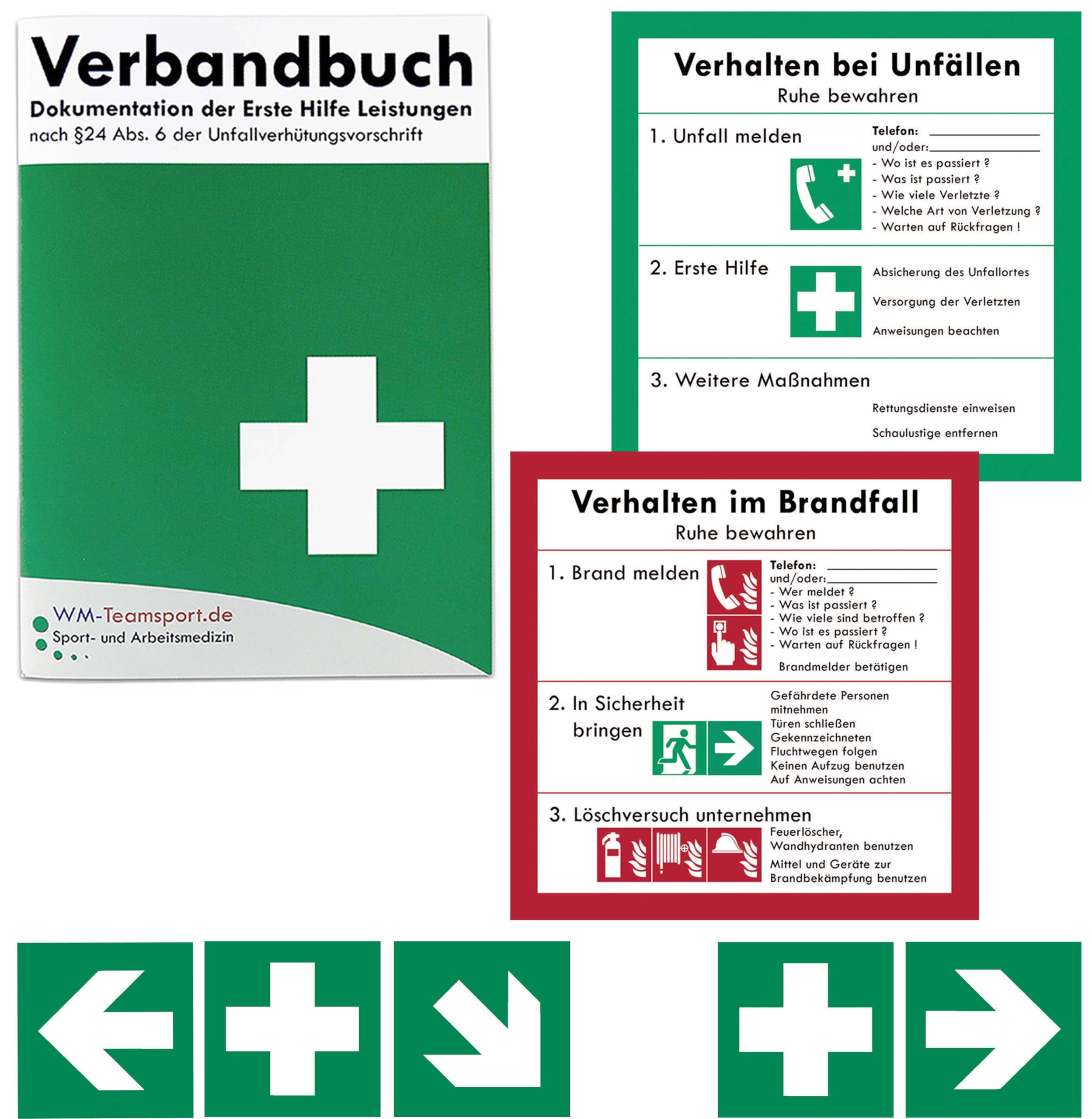 Betriebsverbandkasten 2 in 1 erfüllt aktuelle DIN 13157 für Betriebe + DIN 13164 für Firmenfahrzeuge inkl.Verbandbuch und INFO-Paket 1