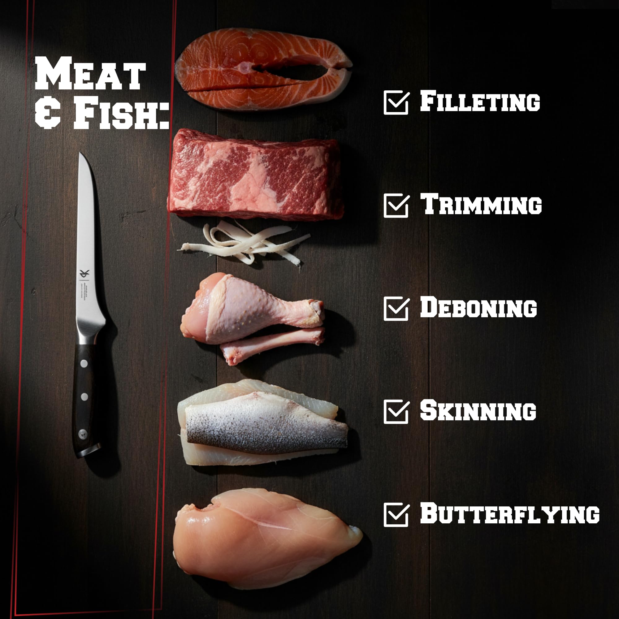 Kitchen Perfection 6" Boning Knife - Precision Meat Cutting -4 Kitchen Perfection 6" Boning Knife - Precision Meat Cutting -4