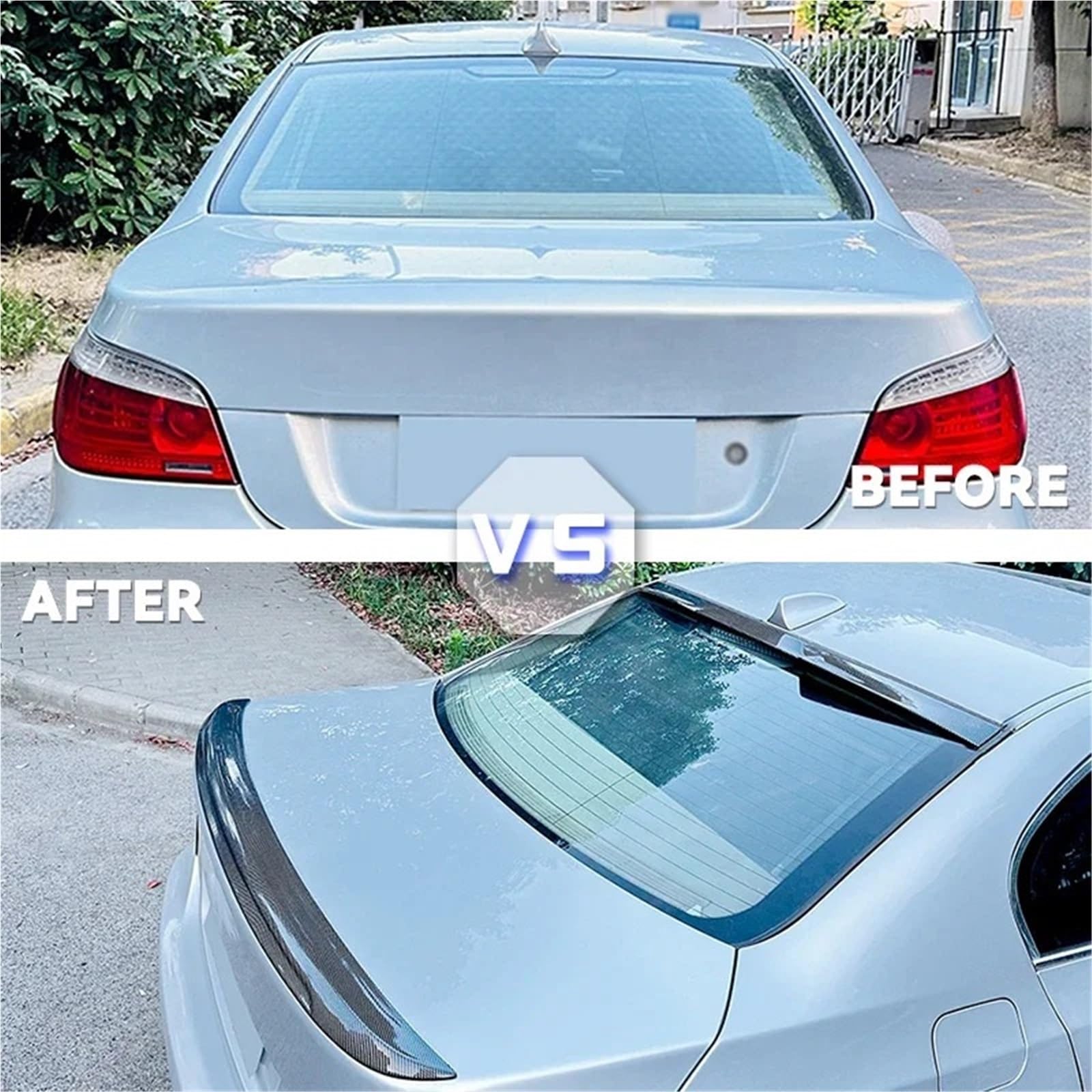 Skrzydło spojlera Pasuje do Bmw serii 5 E60 520i 520d 525i 530i 530d M5 2004-2010 dach tylnej klapy środkowy ogon skrzydło bagażnika środkowy spoiler Spojlery tylne(Rear Carbon Look)