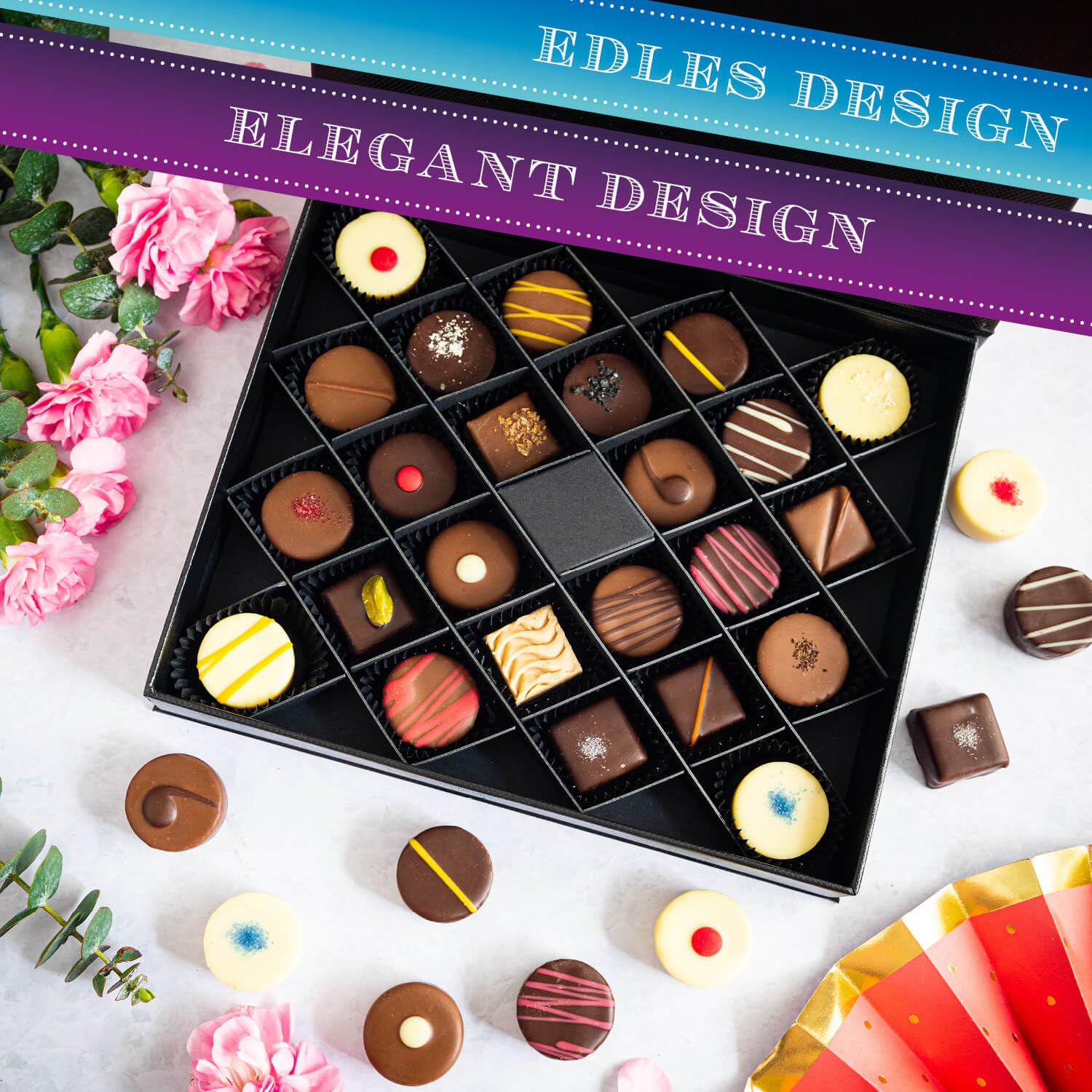 Hallingers Genuss Manufaktur Vegane Pralinen Geschenk - mit & ohne Alkohol, handmade aus Confiserie-Edelkakao in wertiger Geschenkbox "FirstClass Vega...", Geschenkidee für Frauen Männer