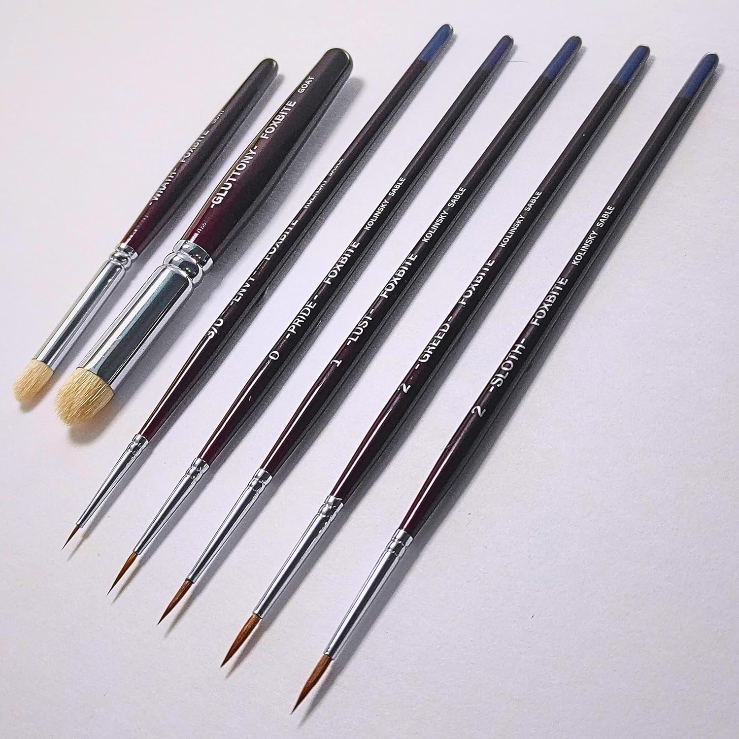 FOXBITE Kolinsky Sable Set Brushes for Miniature Painting Modeling Pieces Fine Detail Paint Brush Miniature Painting Kit Mini Paints Acrylic for Warhammer