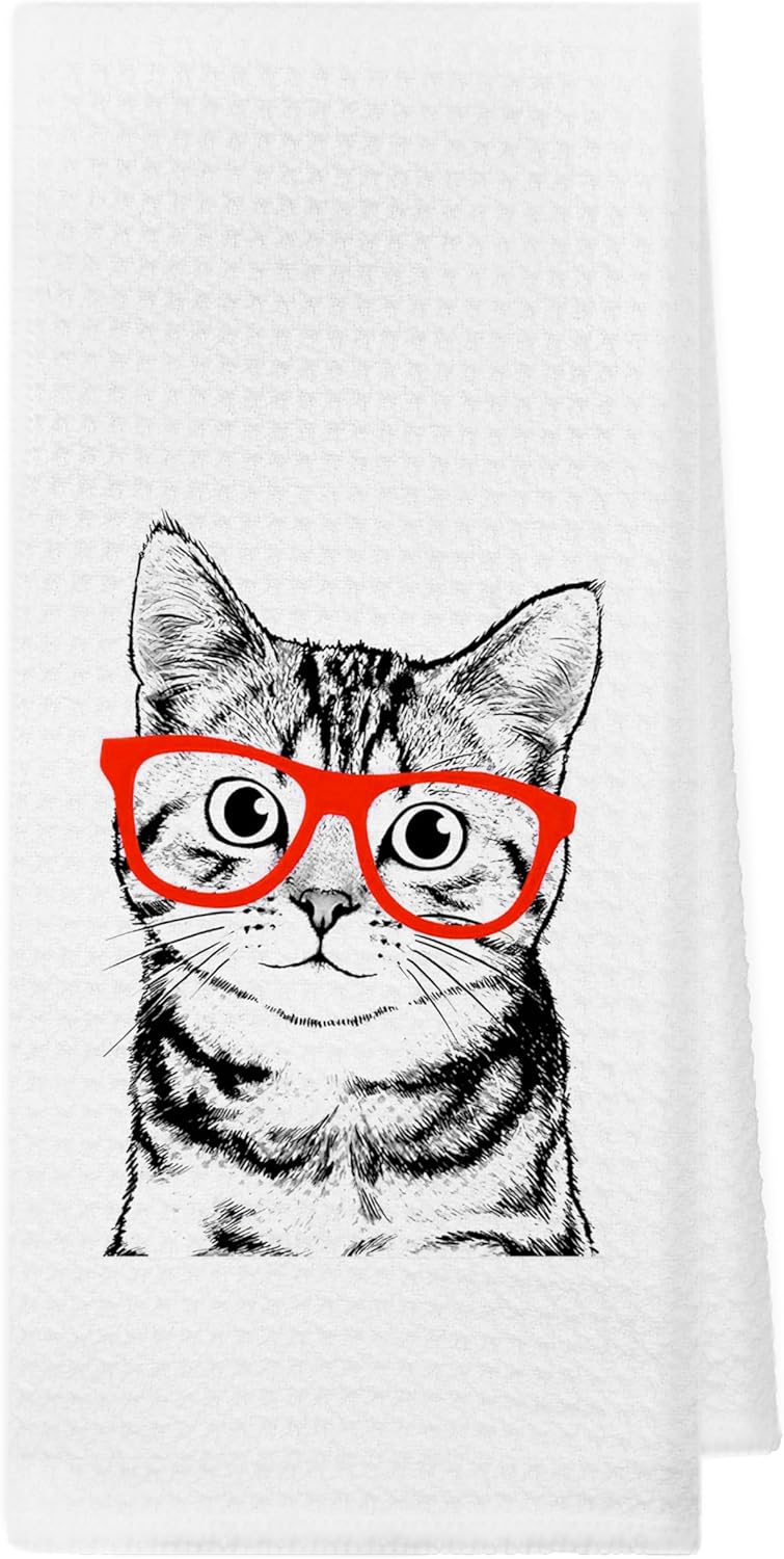 kunlisa Cat Kitchen Towel,Cat Dish Towel,Cat Gifts for