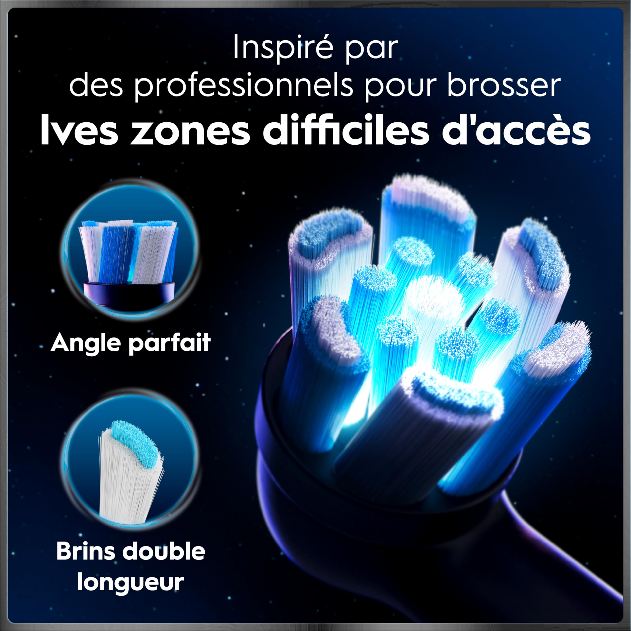 Oral-B Brosse à Dents Electrique iO 10 avec Brossette de Rechange, Noire – 7 Modes dont Blancheur et Soin des Gencives, Capteur de Pression, Batterie Rechargeable, Coach de Brossage, Etui