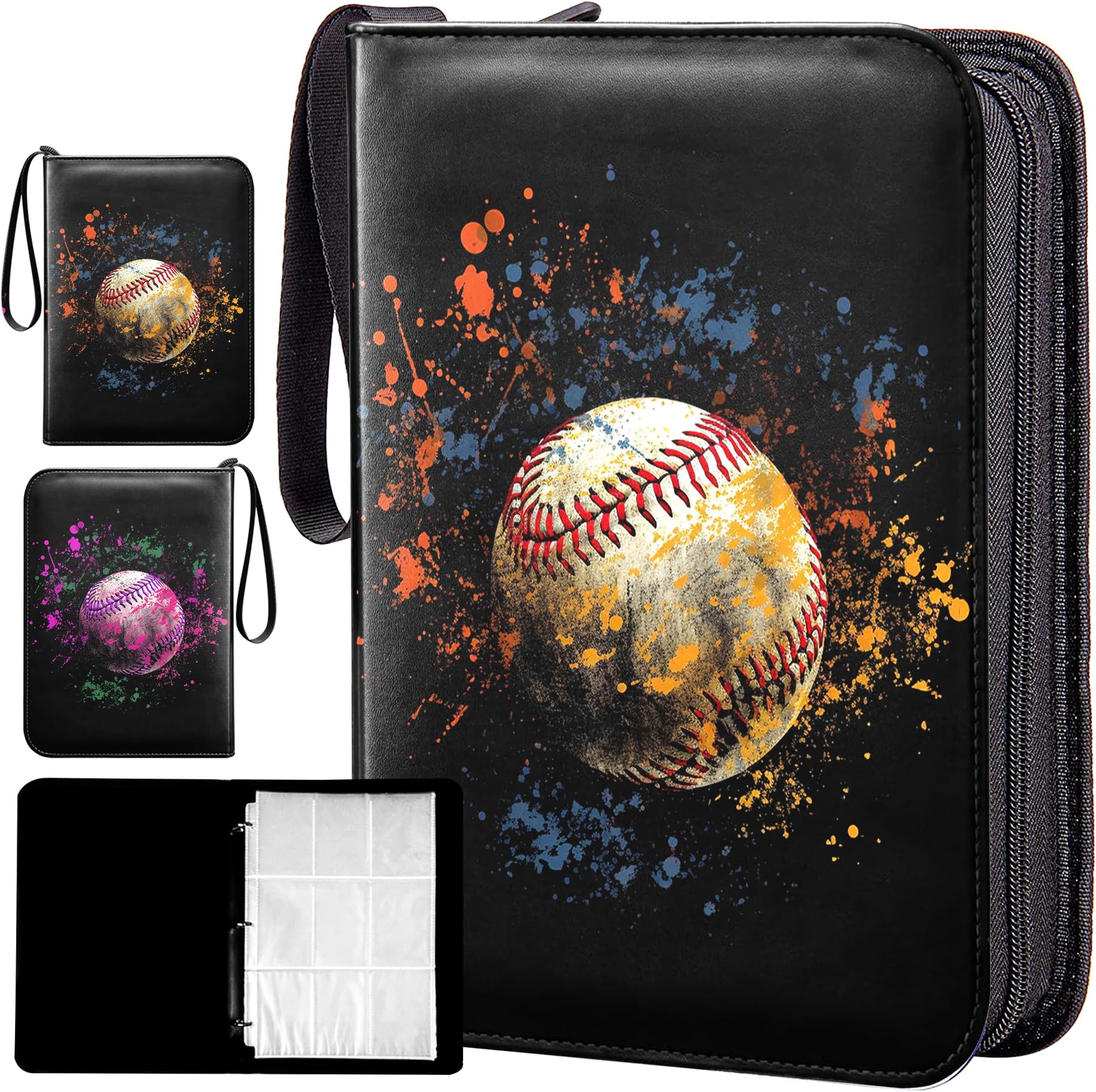 Pro Baseball Card Binder 900, Leather Card Binder, 9 Pocket