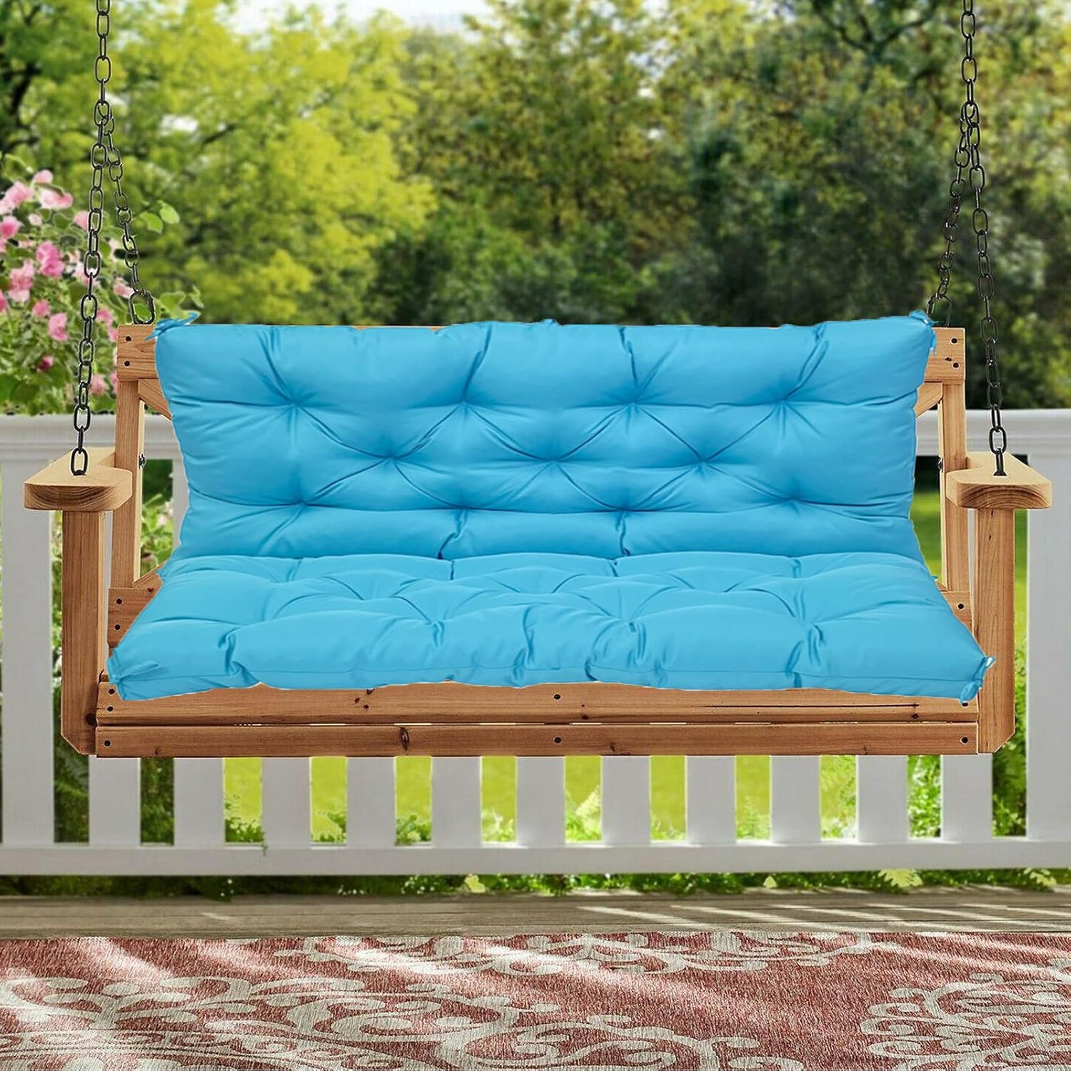 HYTESCO Outdoor Swing Cushions,Thicken 5" Waterproof Bench