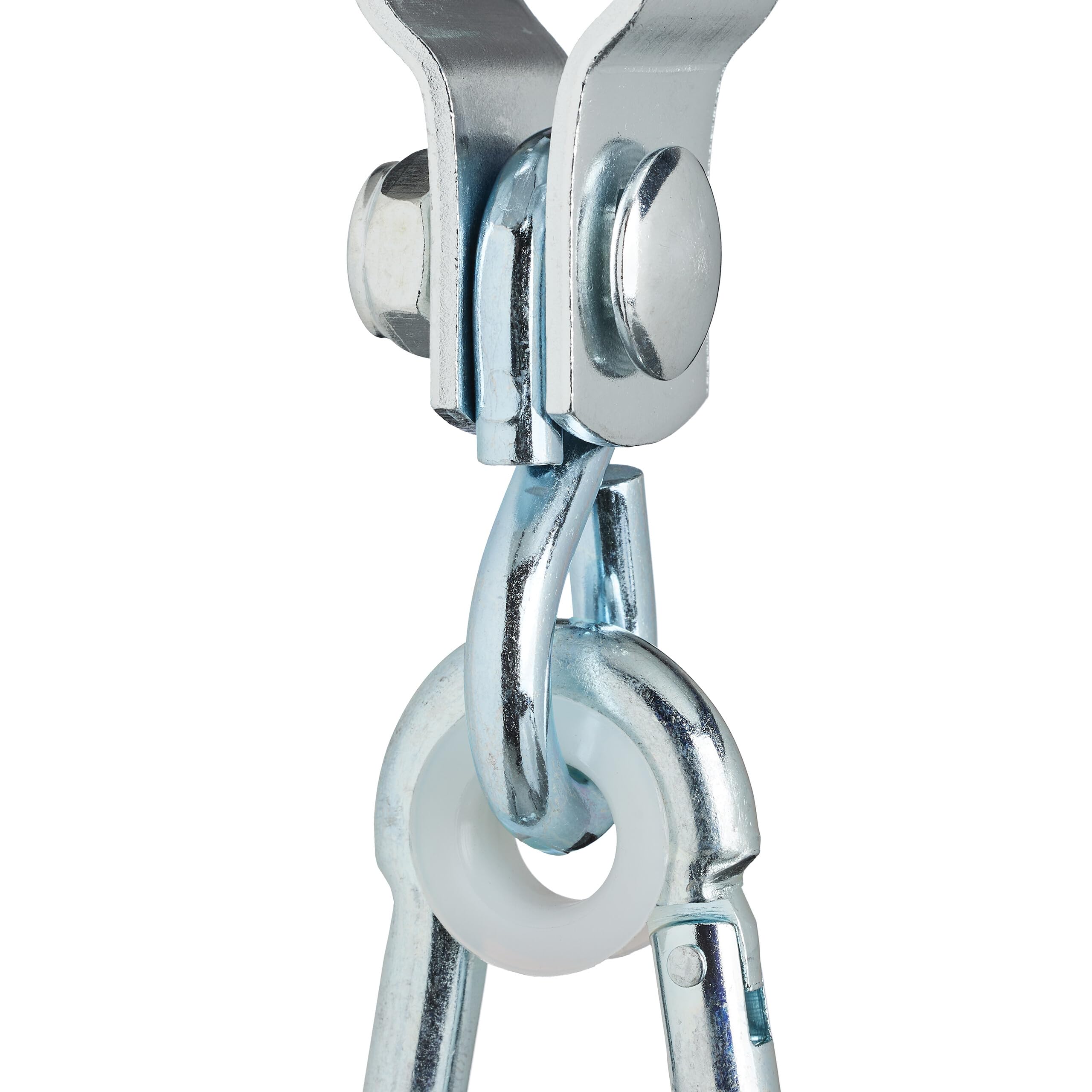 Relaxdays Ganci per Altalena a Bilico con Moschettoni, Set di 2, 25 mm, Anello di Fissaggio, Ferro Antiruggine, Argento