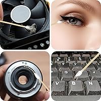 Vista 5 de Eyxformula 200 hisopos de algodón de limpieza de pistola de 6 pulgadas con puntas de doble punta, palos de bambú fuertes, hisopos de algodón largos