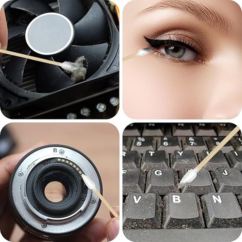 Miniatura 4 de Hisopos de algodón de 6 pulgadas de largo con puntas dobles, 200 piezas (200 piezas - puntas de doble punta)