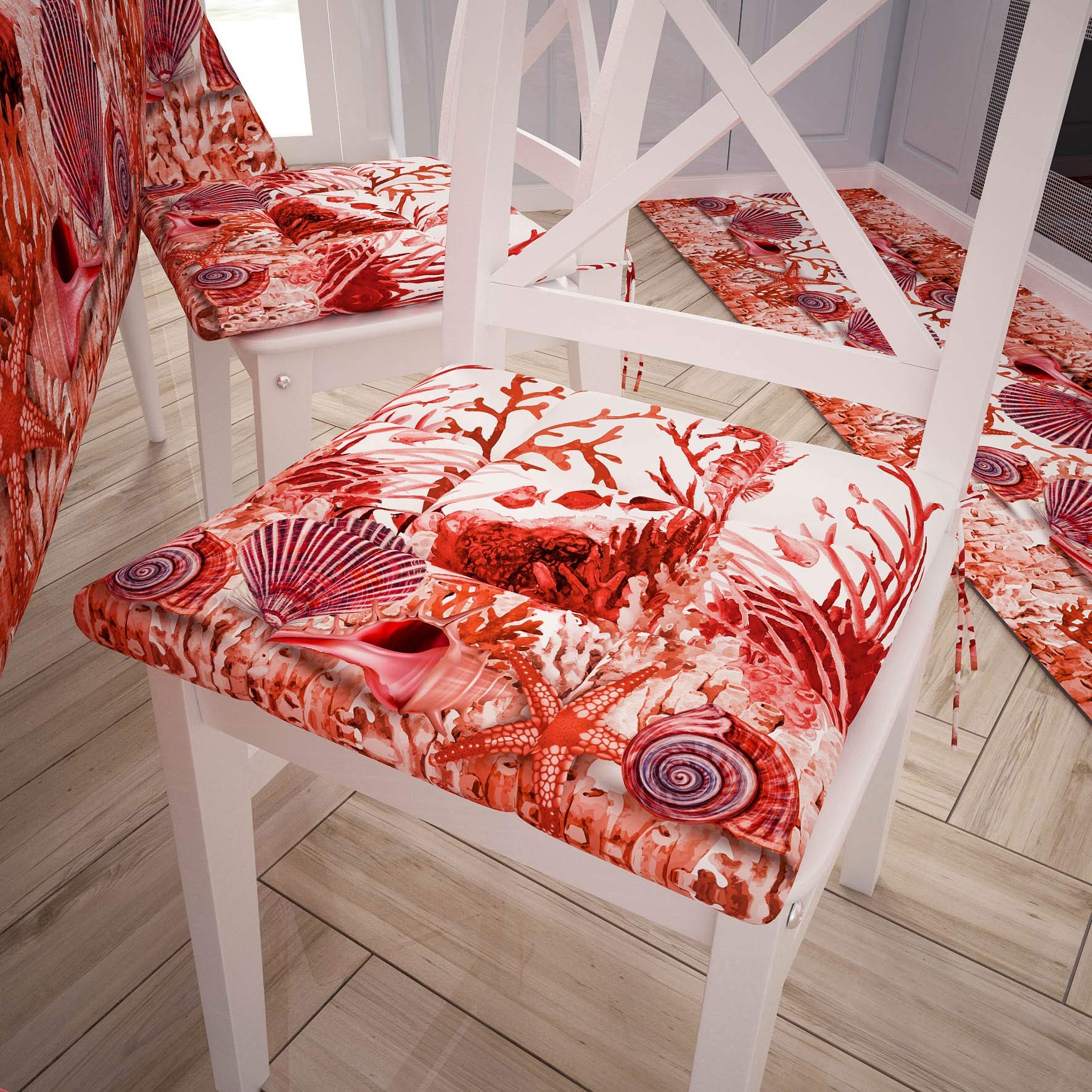 PETTI Artigiani Italiani - Stain-Resistant Kitchen Tablecloth, Coral Red, X18 Seats (140 x 360 cm), 100% Made in Italy - Image 2