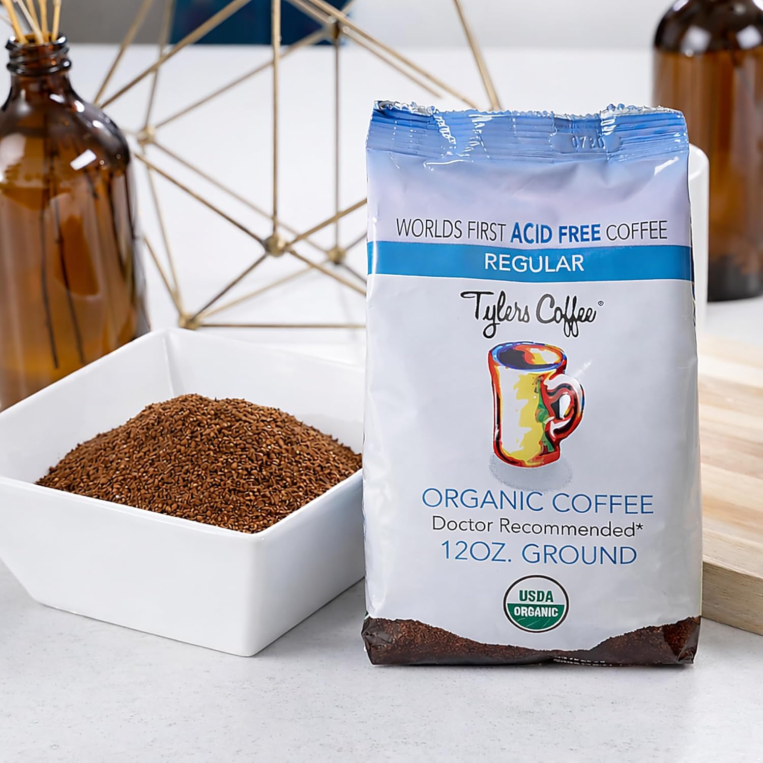 Tyler’s Ground Coffee - 100% Arabica Full Flavor - Caffeinated - 12 oz