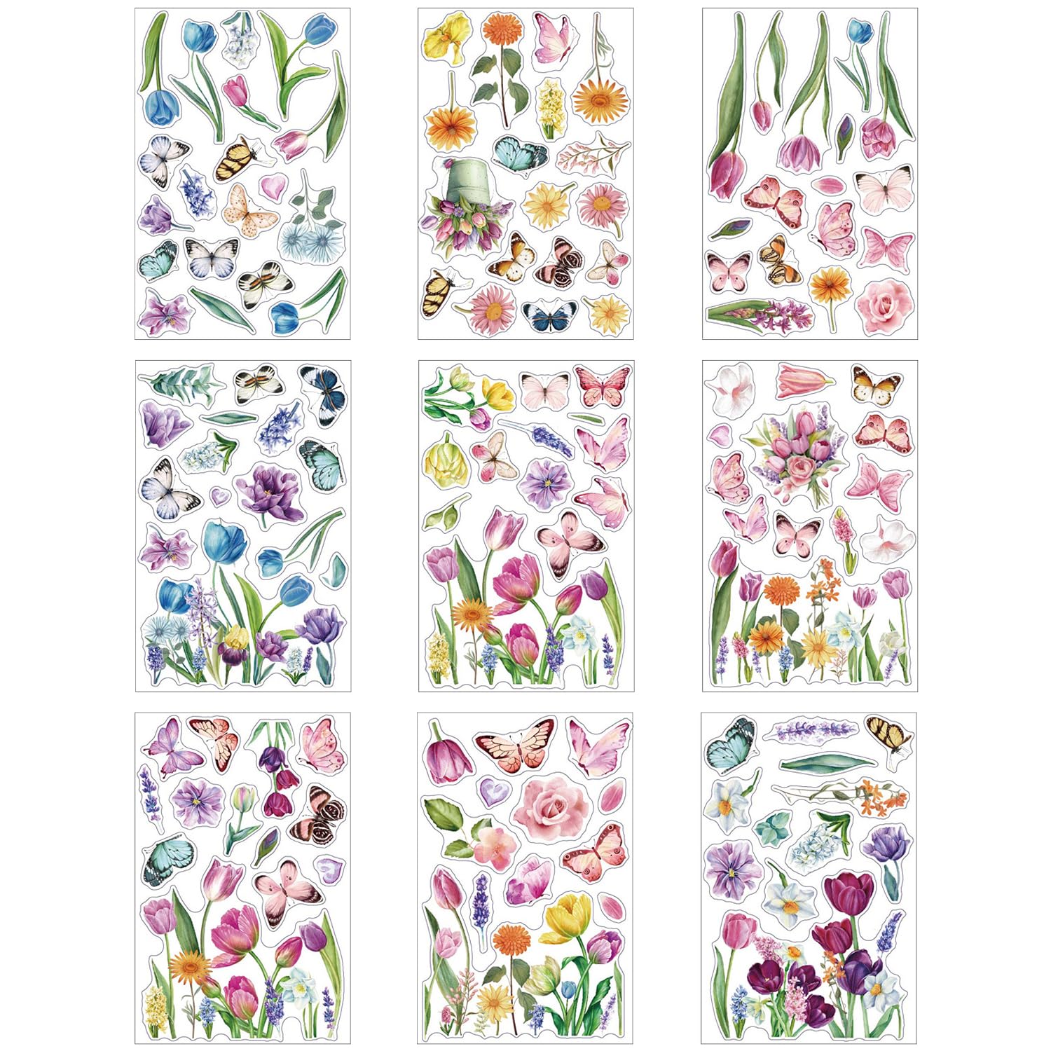 9 Butterfly Window Stickers, Electrostatic Adsorption Window Butterfly Stickers, Self-Adhesive Window Decorations, DIY Spring and Summer Flower Window Stickers