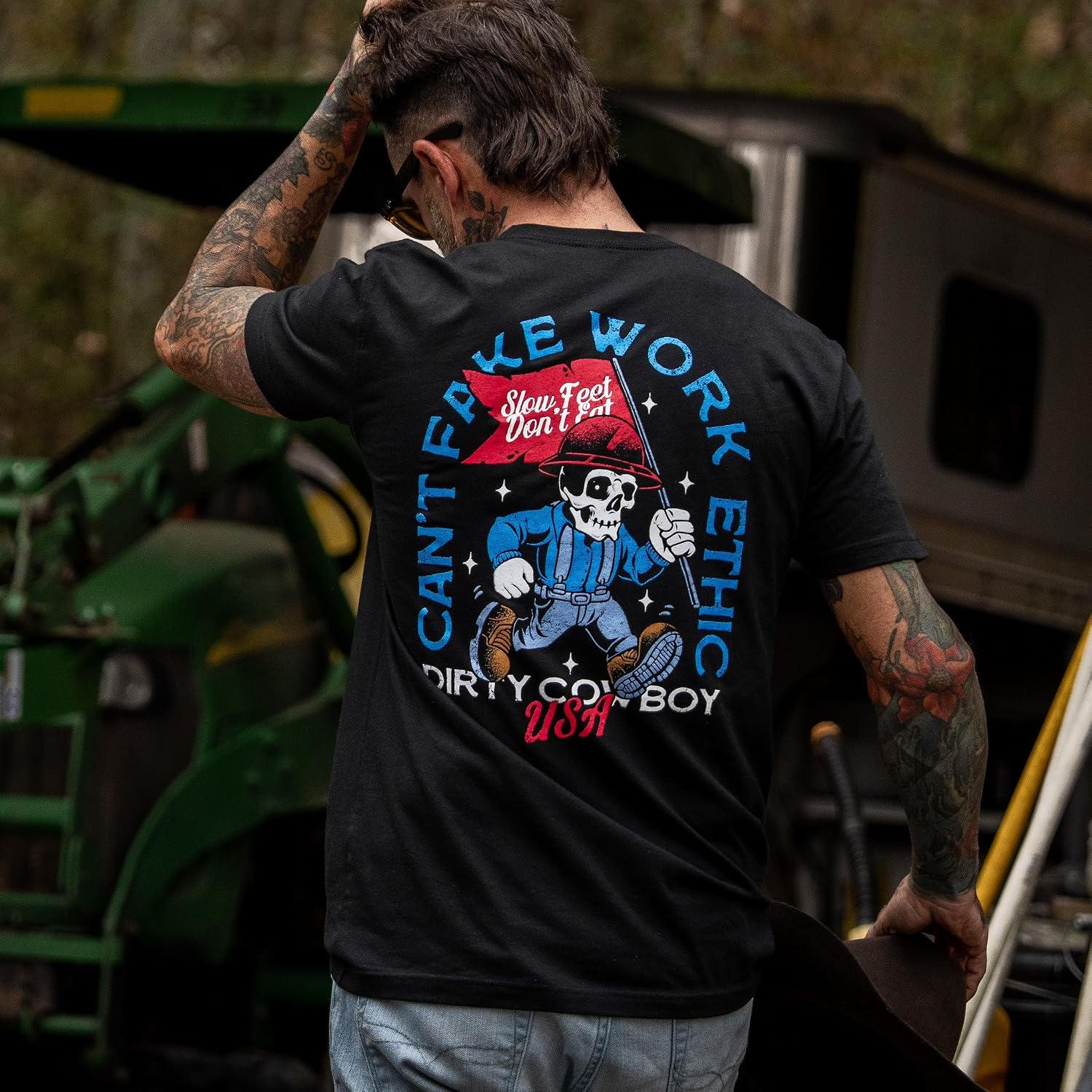 Combat Iron Men’s Graphic Short Sleeve T-Shirt | Can't Fake Work Ethic Graphic Tee | Athletic Fit Shirt