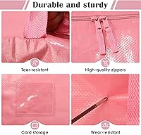 Vista 5 de Paquete de 6 bolsas de mudanza grandes extra resistentes con cremallera reforzada y asas anchas, contenedores de almacenamiento impermeables