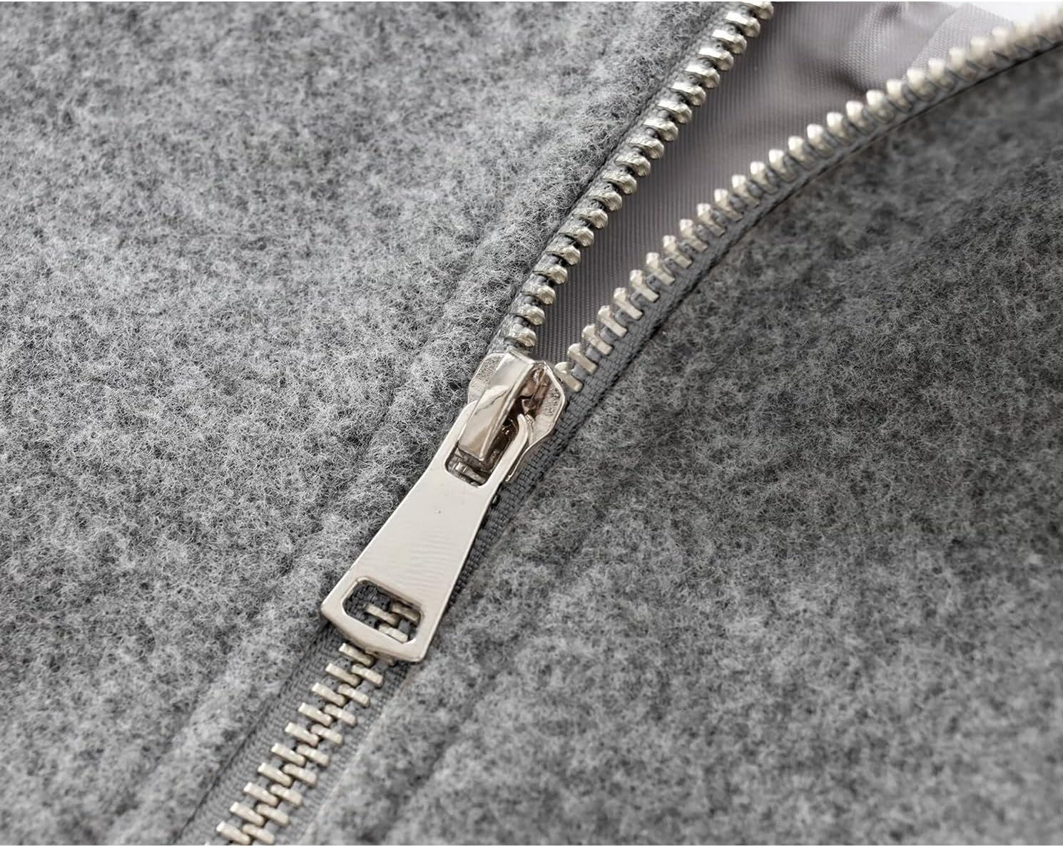 Womens Cropped Bomber Jacket Casual Zip Up Varsity Jackets Trendy Outwear Coats with Welt Pockets