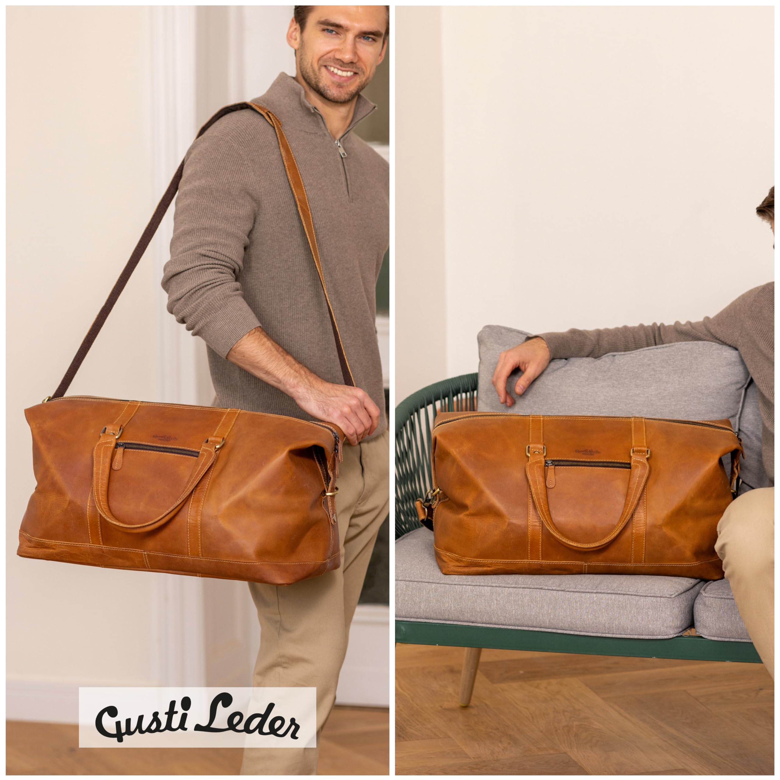 Gusti da viaggio in pelle da viaggio - bagaglio a mano bagagli bagagli 36 l sacca da viaggio weekend borse sport uomini marroni