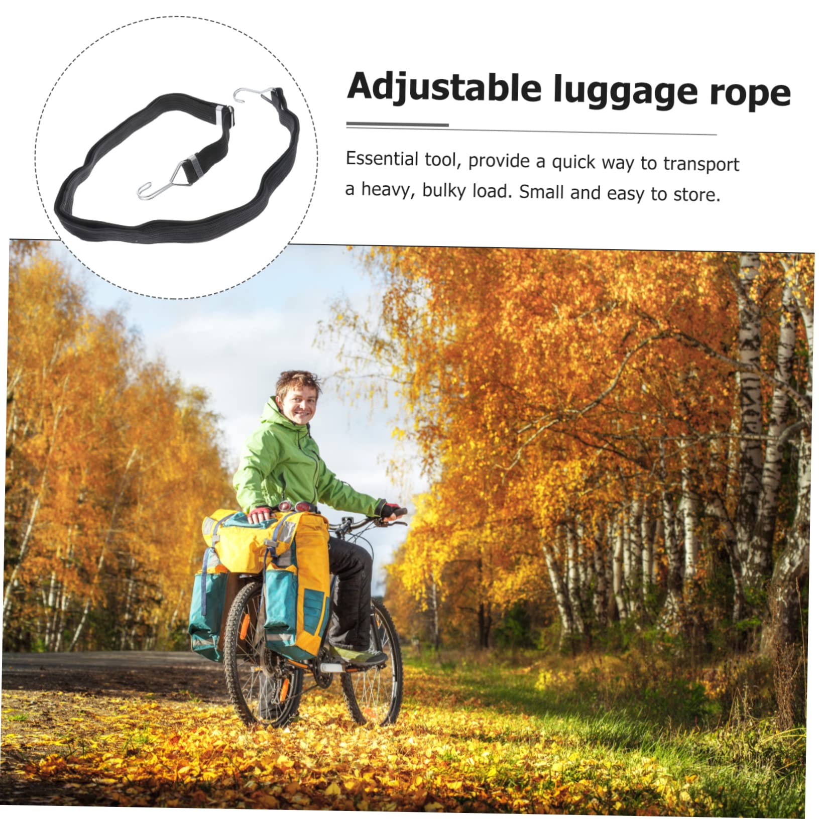 Corde d'attache pour Bagages Élastique Noire en Métal et Latex, Lot de 4 | Sangle Élastique de Chargement, Tendeurs Plats Élastiques Crochet, pour Scooters et Motos, Maintien du Bagage