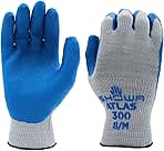 SHOWA Atlas Natural Latex Palm Coated General Purpose Work Glove with Poly/Cotton Liner