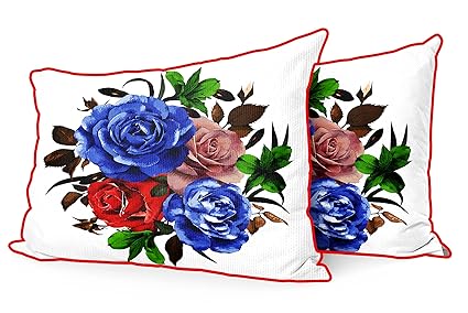 DreamVio Jute Fabric Printed Decorative Pillow/Throw/Cushion Covers for Living Room, Bed Room, Sofa,Chairs,Pillow Cases, Pillow Covers Set of 2, Size 12x18 Inches Style140