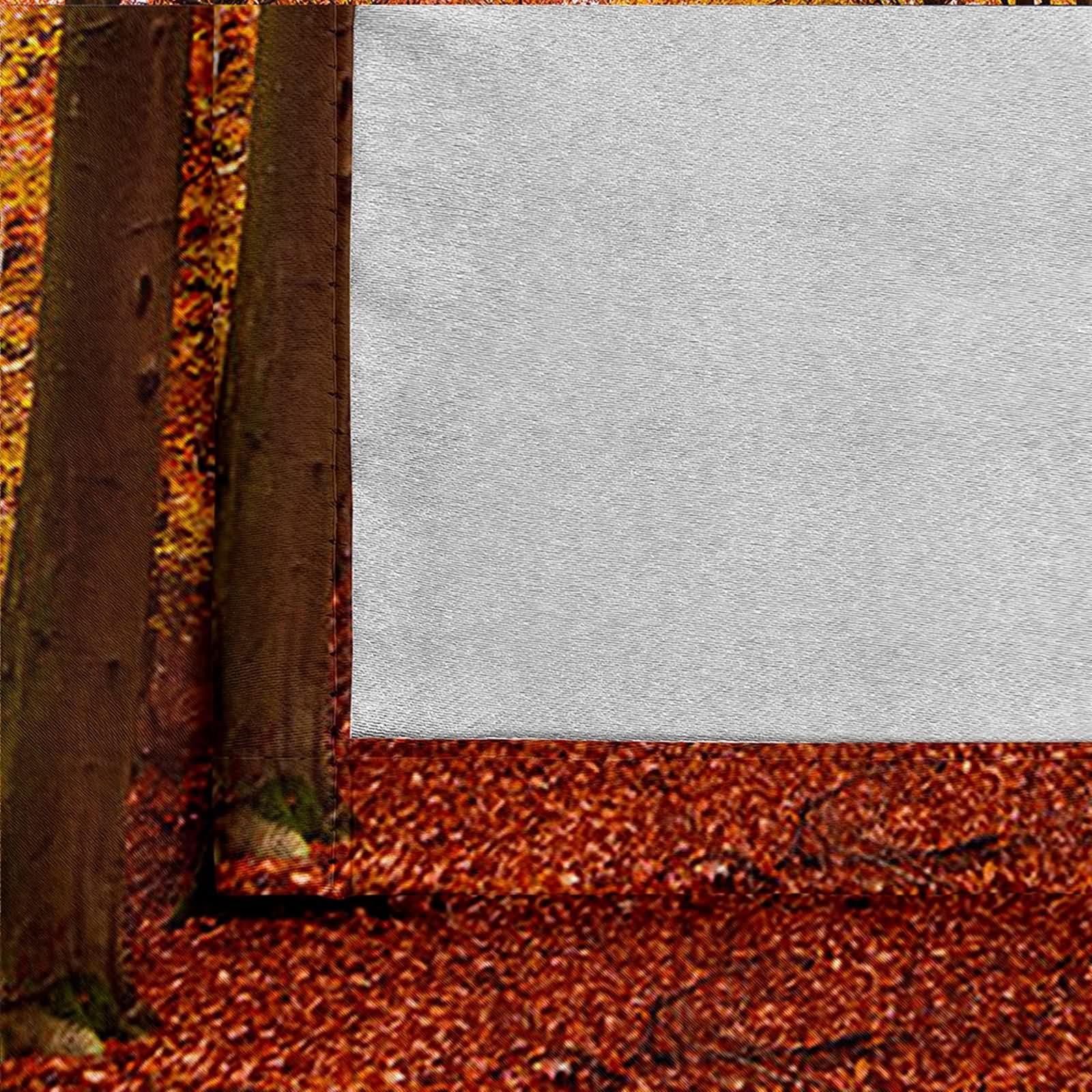 Czeska kurtyna, zasłony do sypialni Żółty brązowy jesienny las poliester 2 panele 264x229cm