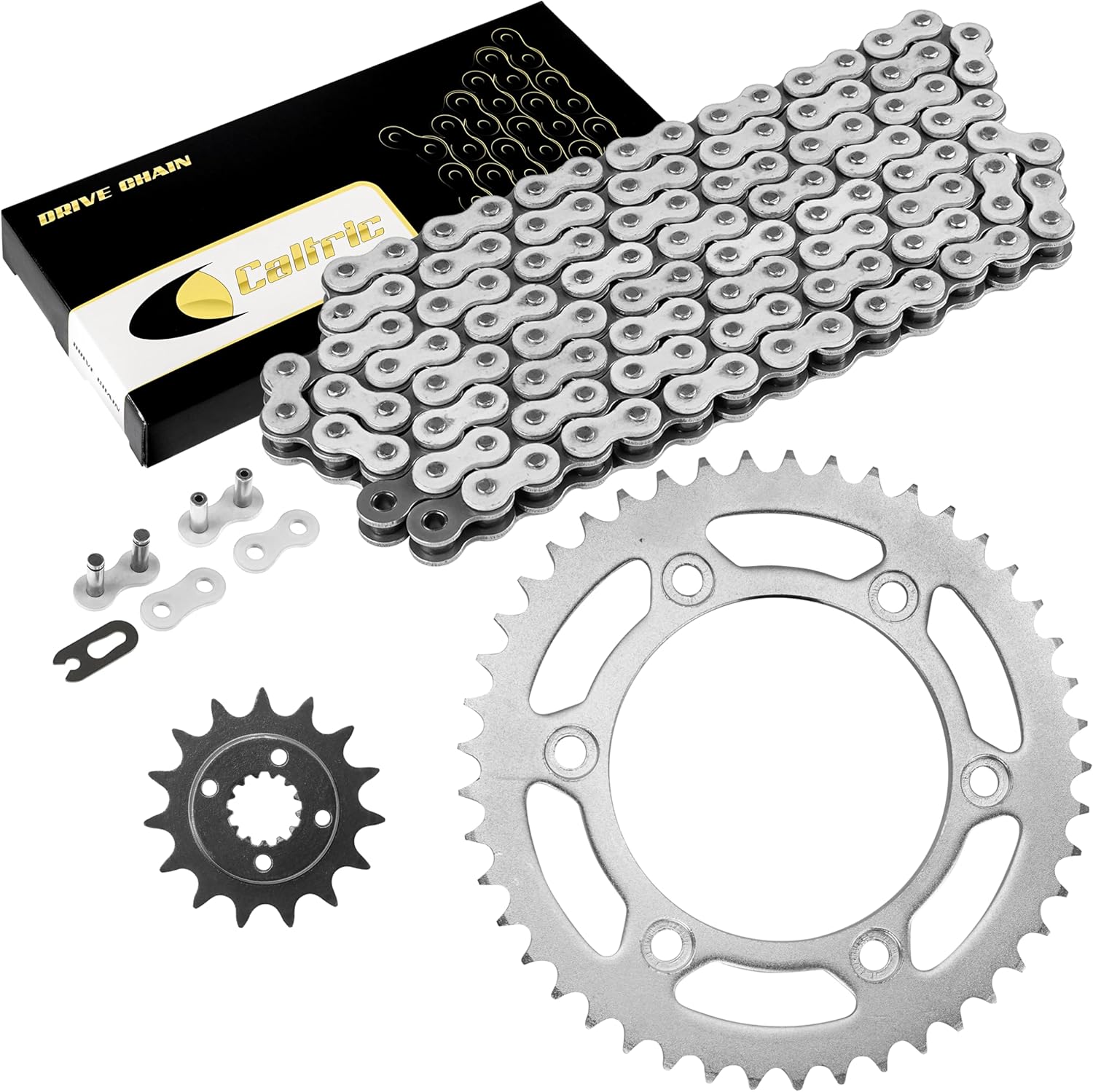 Caltric Drive Chain and Sprockets Kit Compatible with Honda XR 650L 1993 1994 1995 1996 1997 1998-2017