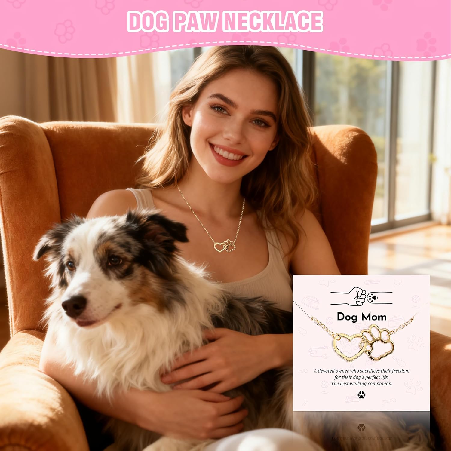 Dog Mom Dog Lover Gifts for Women, 16oz Tumbler Set with Makeup Bag Necklace Keychain Socks Gift Box Mothers Day Christmas Gift for Mom Daughter Friends - Image 6