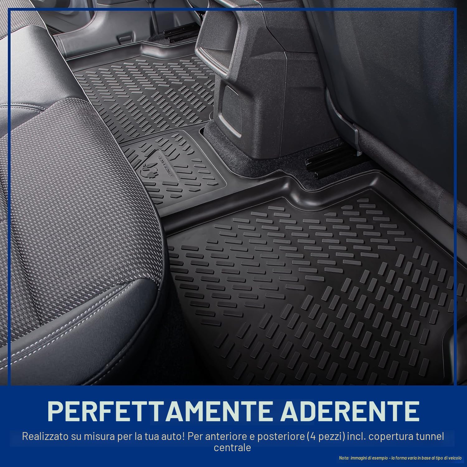 ELMASLINE 3D Tappetini Gomma e Vasca Baule per Volvo XC-40 elettrica ricaricabile 2020-2025 | Senza vano anteriore | XC40 con vano anteriore | Tappetini Auto | Vasca per il bagagliaio | Accessori auto