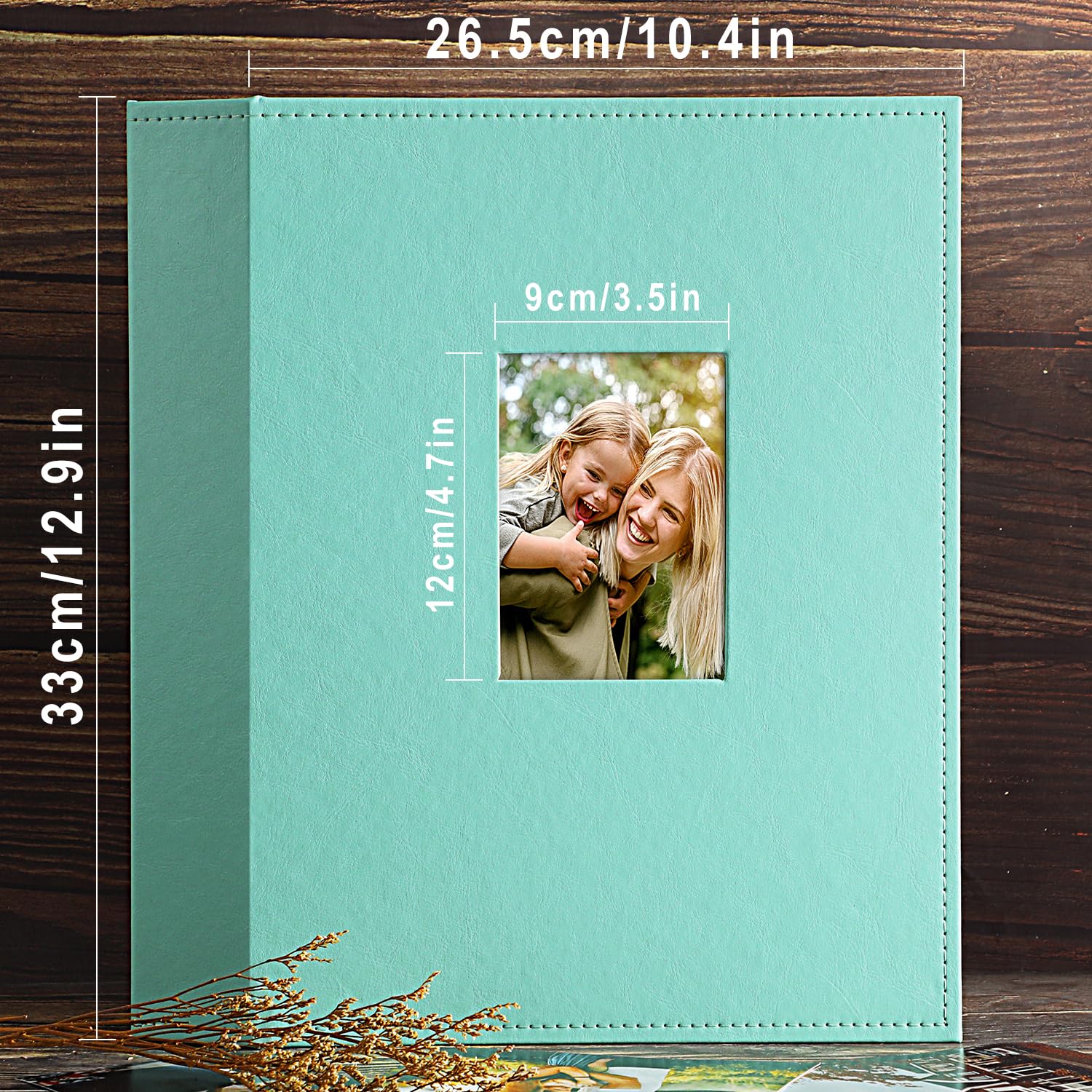 Ywlake Album Fotografico 10x15 400 con Tasche, Cuoio Porta Foto Album Portafoto Verticale Tascabile Tasca Teal