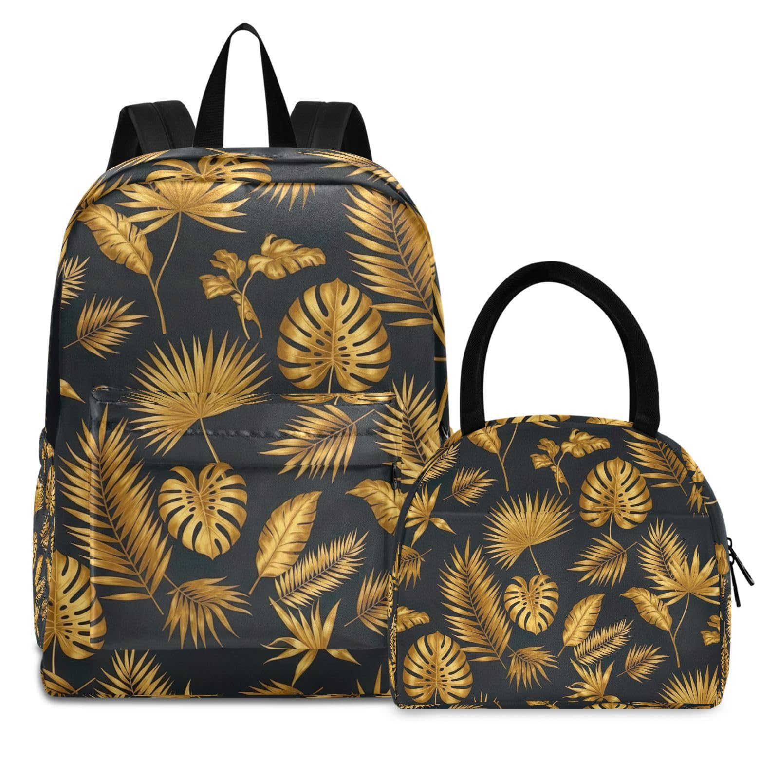 Sac à dos scolaire imperméable enfants et kit repas feuilles tropicales pour la rentrée