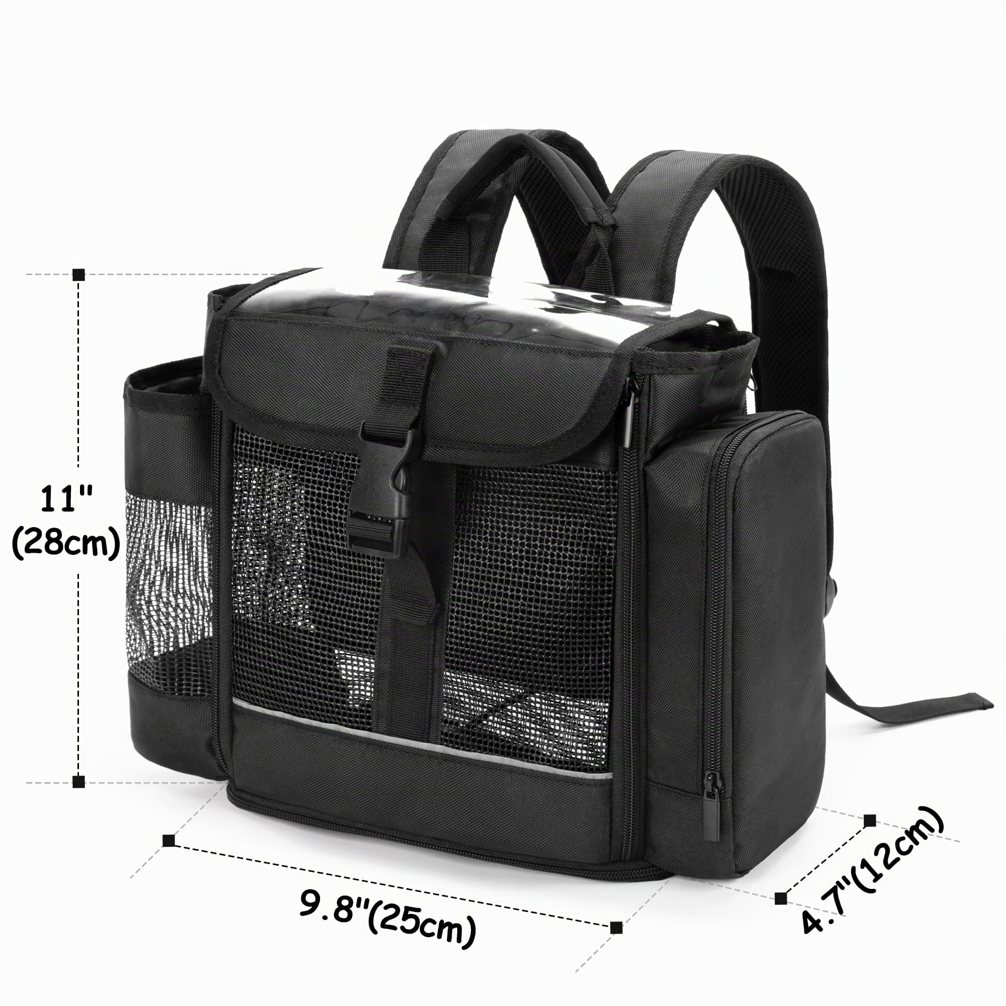 CURMIO Borsa da viaggio per concentratori di ossigeno portatili, compatibile con Inogen One, Oxygo, unità Caire, SimplyGo Mini, borsa da viaggio POC per macchina e accessori, Nero | Zaino da Viaggio per POC, Rete Traspirante, Apertura sul Fondo, Compatibi