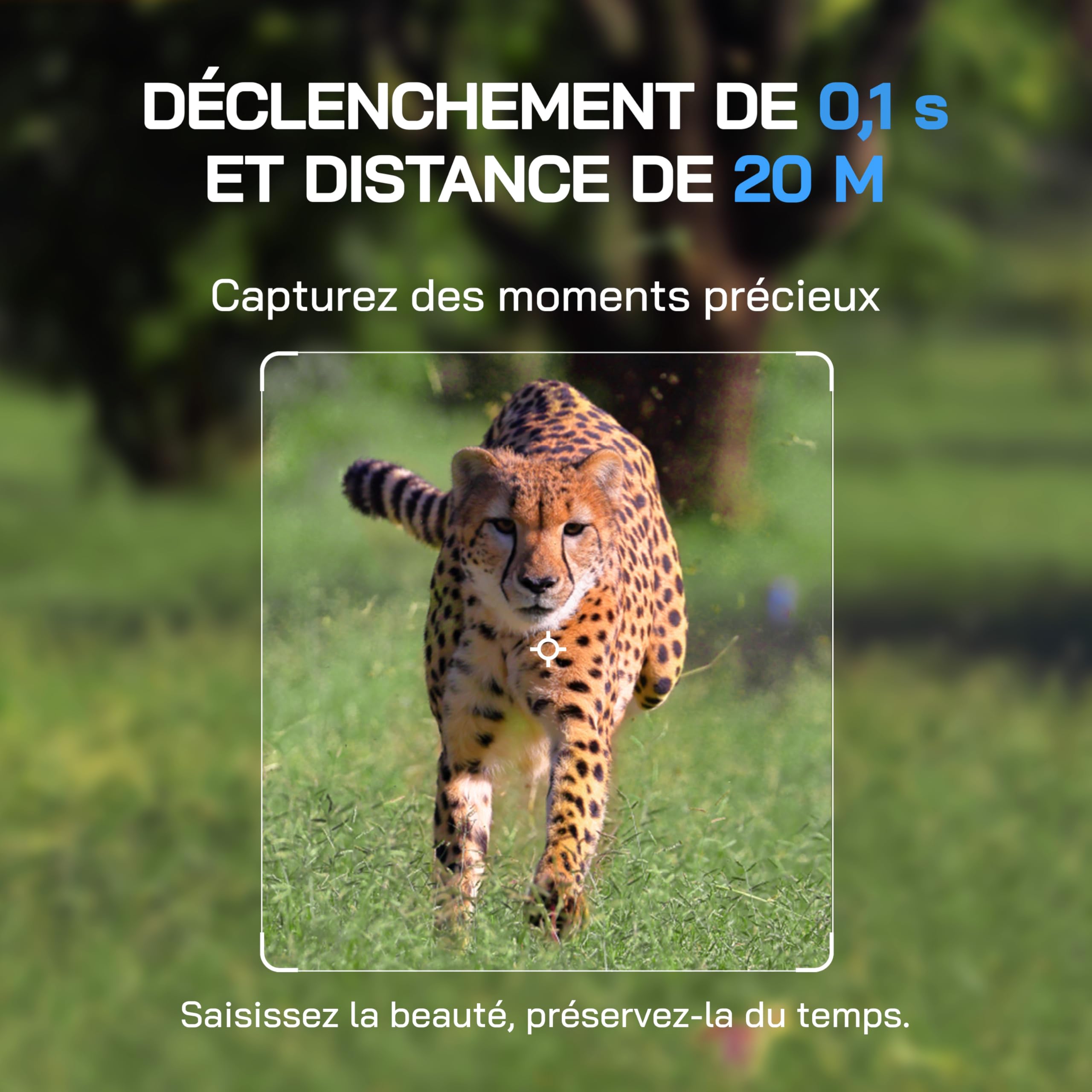 WOLFANG Caméra de Chasse WiFi 4K 64MP Full HD, Téléphone Transfert Vision Nocturne, Déclenchement de 0,1s, Détecteur de Mouvement pour l'observation des Animaux