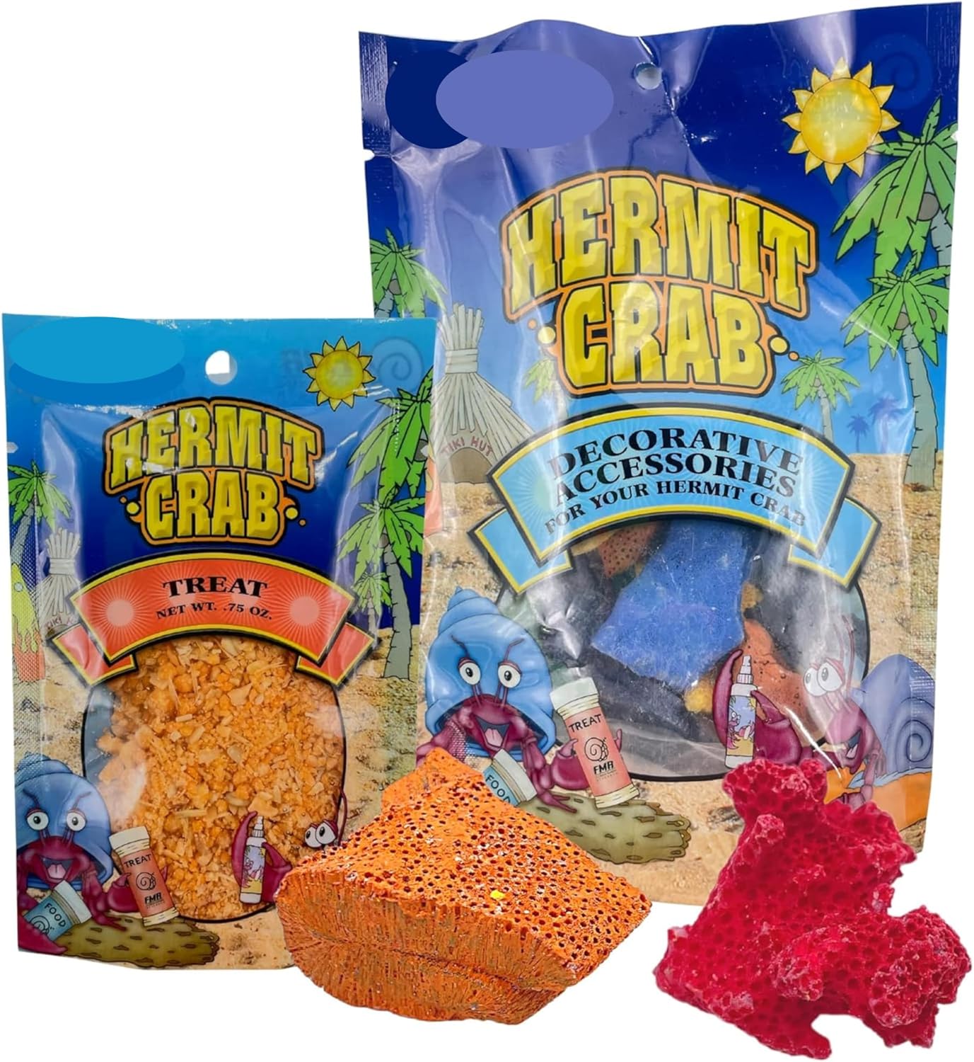 Needzo Ultimate All-in-One Hermit Crab Starter Kit, Neon Plastic Cage, Thermometer, Food, Treats, Trainer Bottle, and Coral Pieces, Terrarium Supplies for Pets and Reptiles