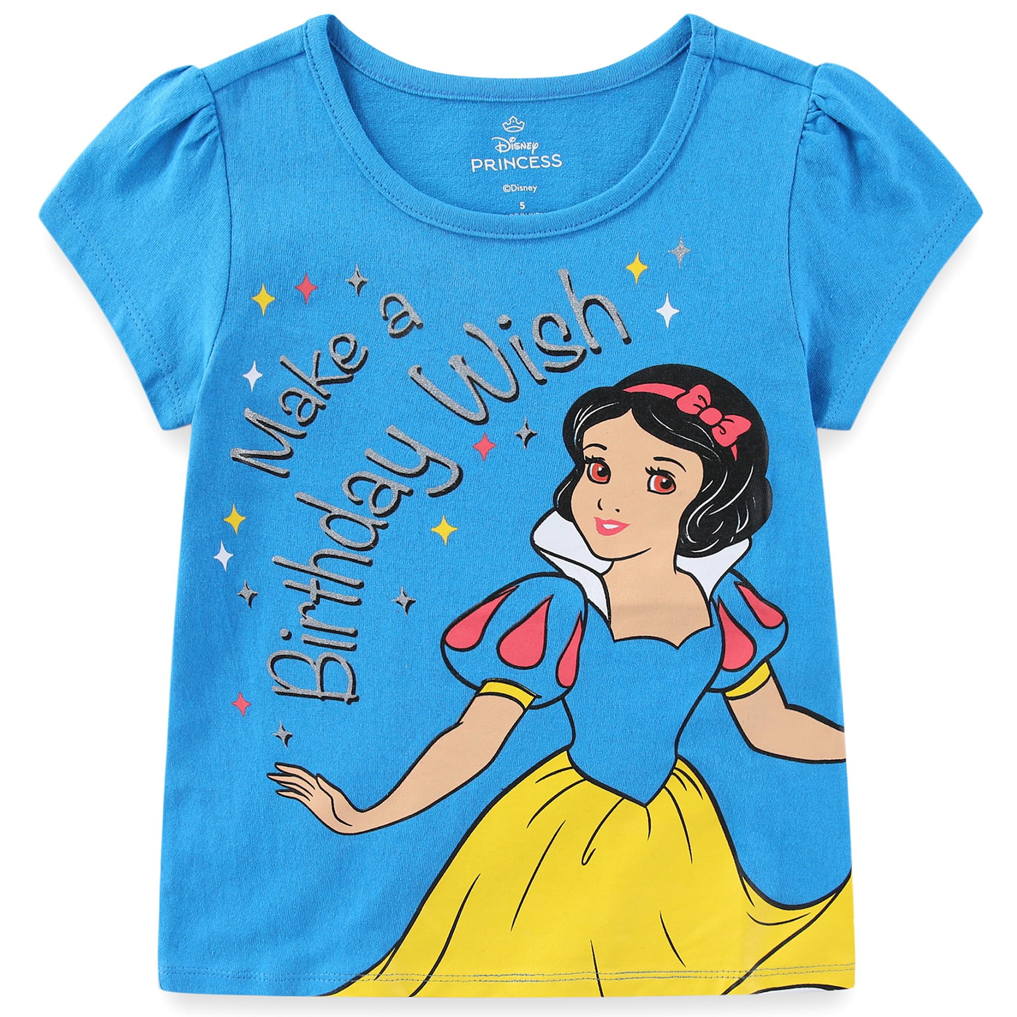 Disney Princess Lilo & Stitch Snow White Moana Minnie Mouse Birthday Girls Short Sleeve T-Shirt for Toddler and Big Kids